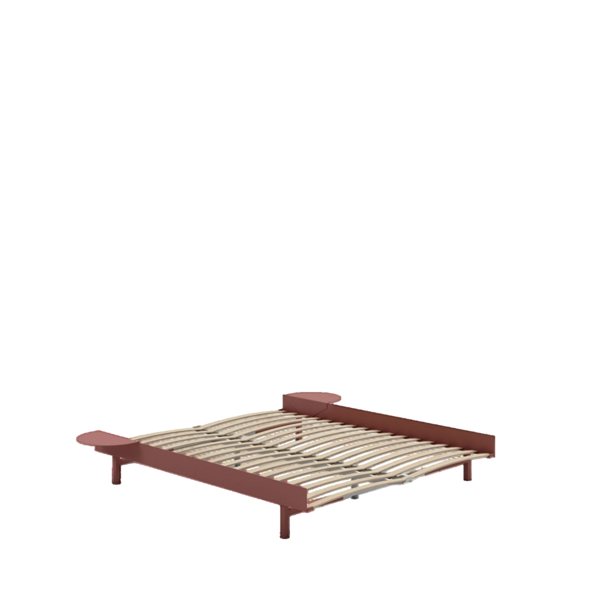 Moebe Bed, 160 Cm, Slats, 2x Side Table, Dusty Rose