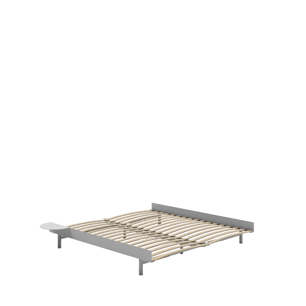 Moebe Bed, 180 Cm, Slats, 1x Side Table, Stainless Steel