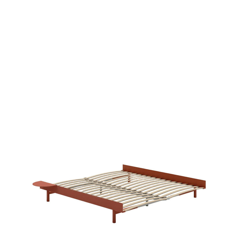 Moebe Bed, 180 Cm, Slats, 1x Side Table, Terracotta