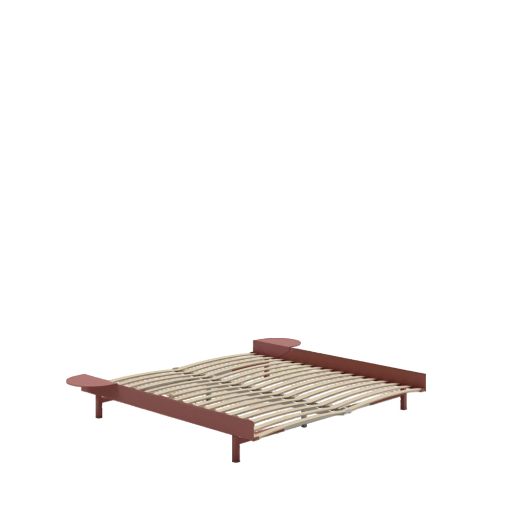 Moebe Bed, 180 Cm, Slats, 2x Side Table, Dusty Rose