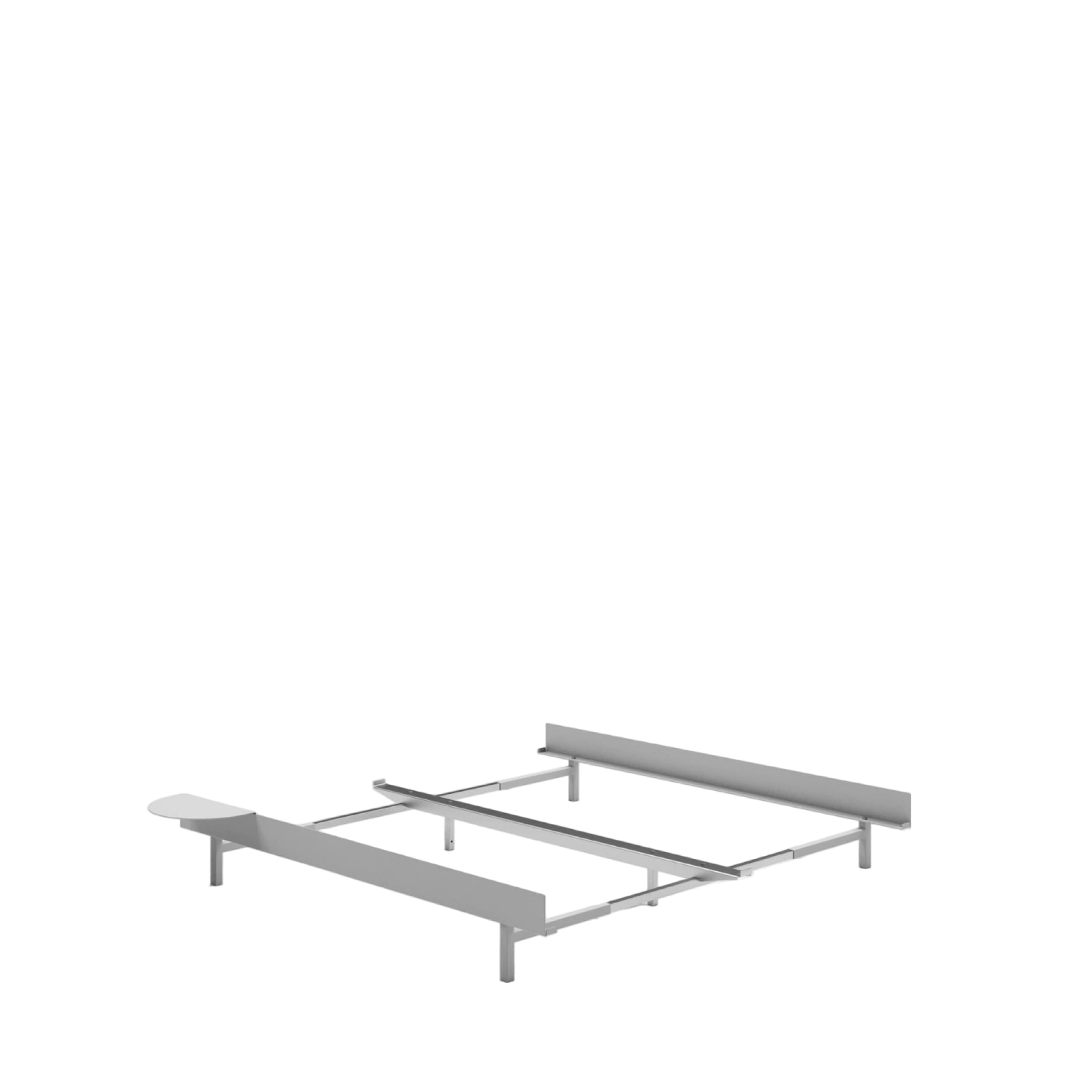 Moebe Bed, 90-180 Cm, 1x Side Table, Stainless Steel