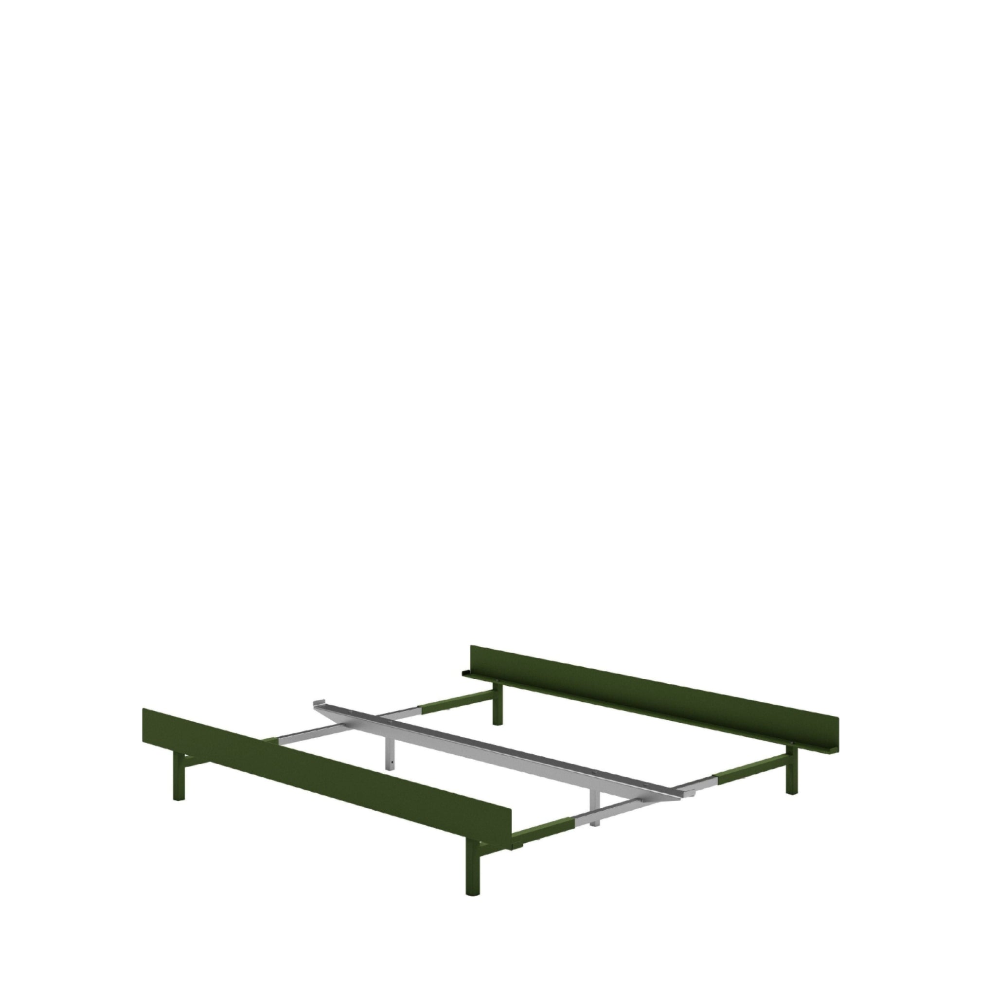 Moebe Pine Green Bed: Adjustable Minimalist Steel Frame 90-180 cm
