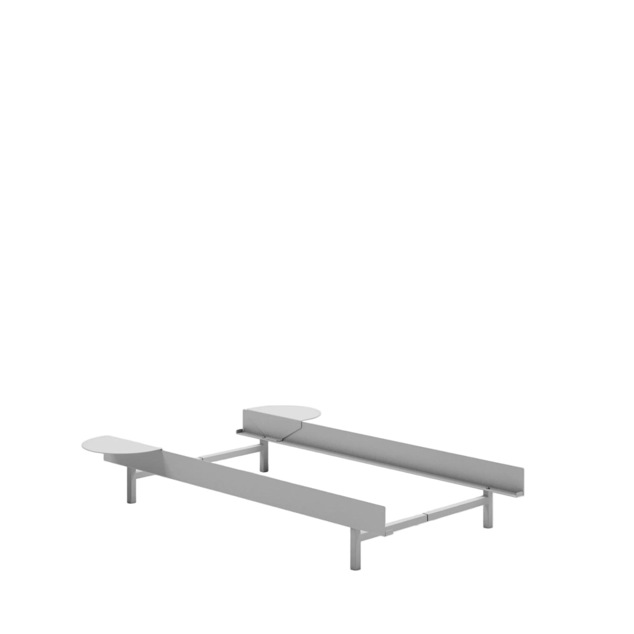Moebe Bed, 90 Cm, 2x Side Table, Stainless Steel