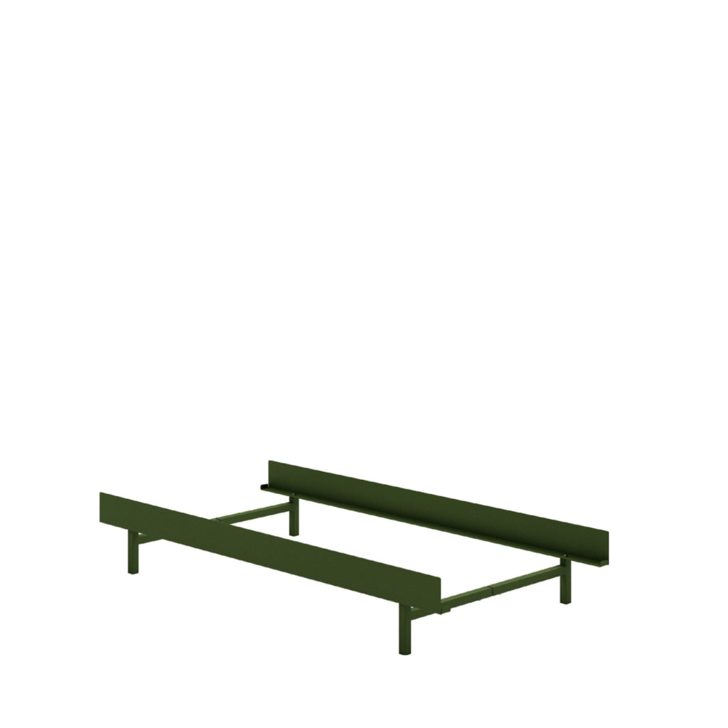 Minimalist Pine Green Moebe Bed 90 cm - Modern Steel Frame Design