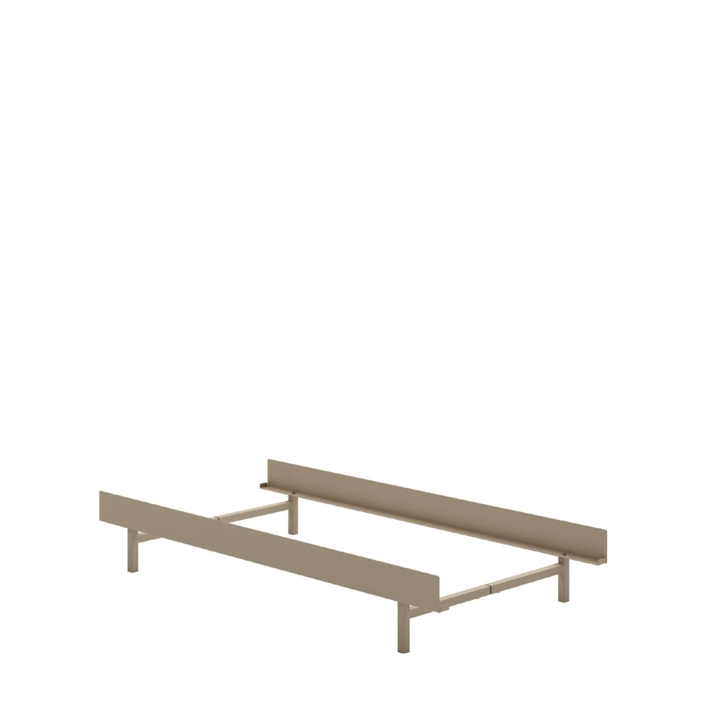 Minimalist Moebe Bed 90 cm in Sand - Modern Powder-Coated Steel Frame