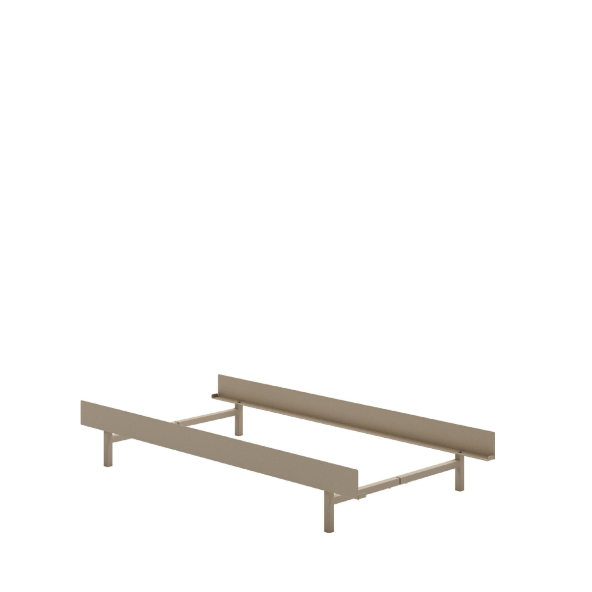Minimalist Moebe Bed 90 cm in Sand - Modern Powder-Coated Steel Frame