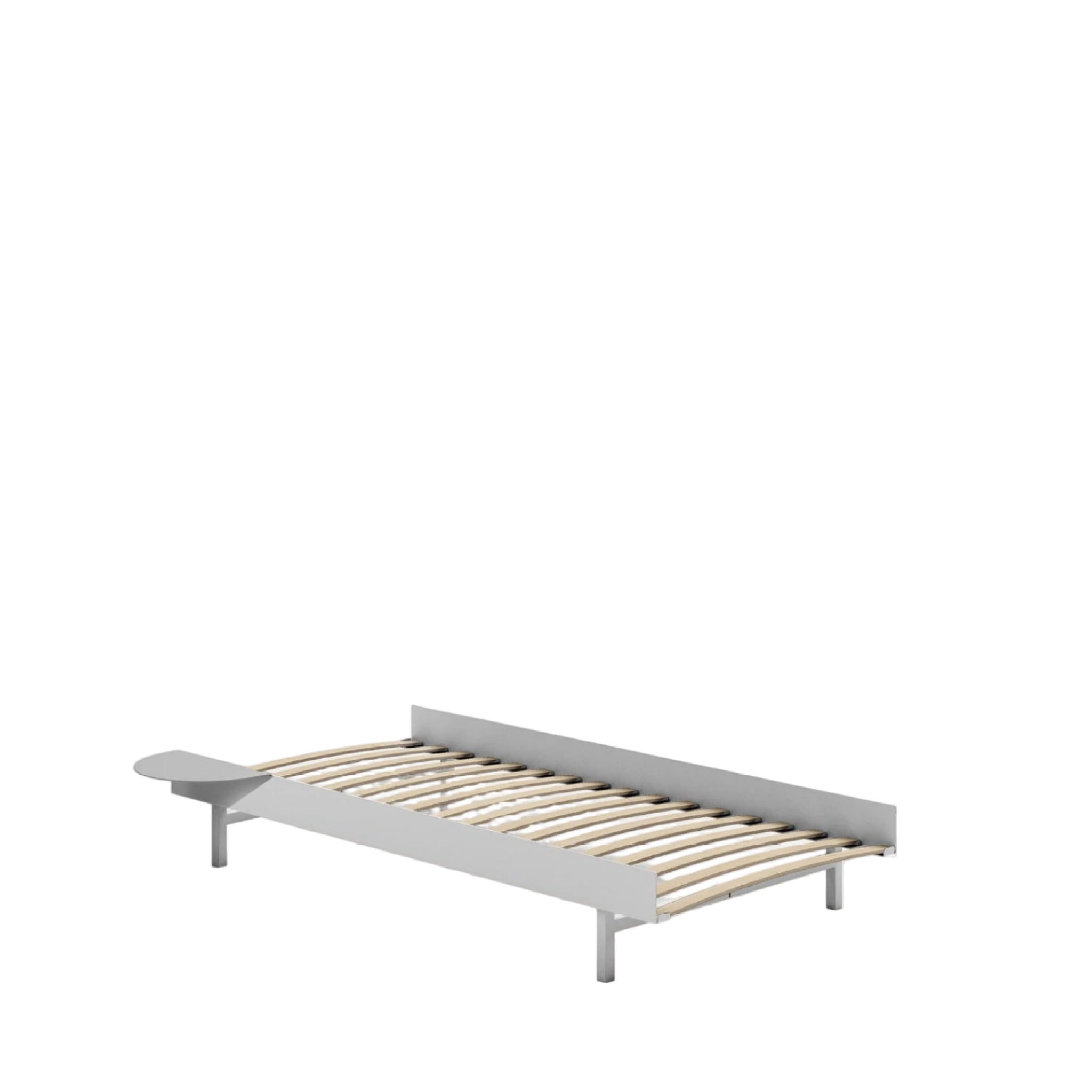 Moebe Bed, 90 Cm, Slats, 1x Side Table, Stainless Steel