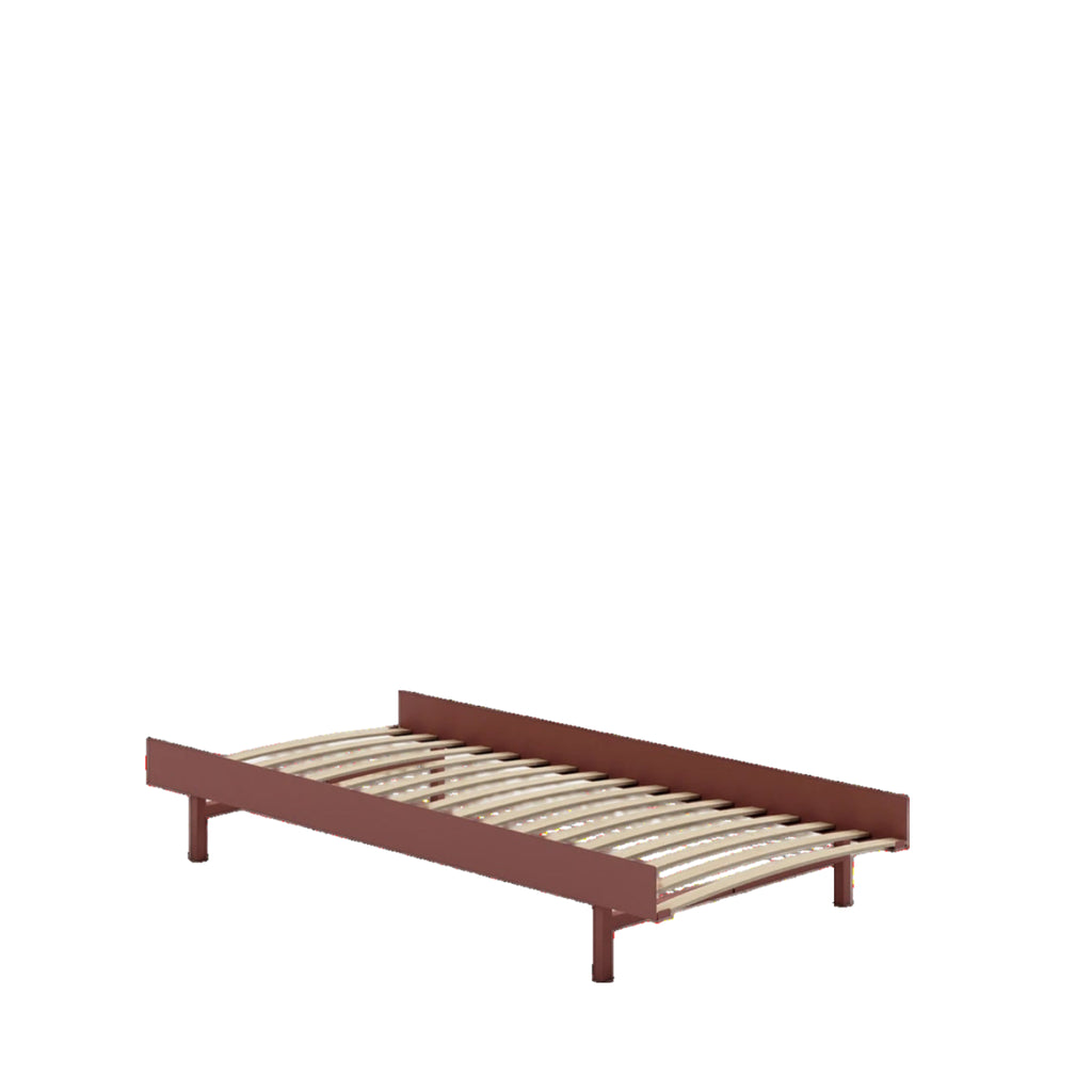 Minimalist Moebe Bed 90 cm in Dusty Rose - Modern Steel Frame Design