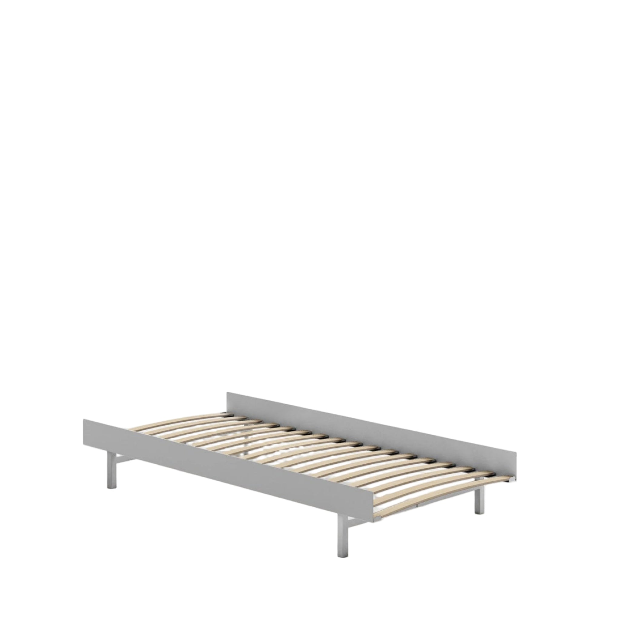 Moebe Bed, 90 Cm, Slats, Stainless Steel