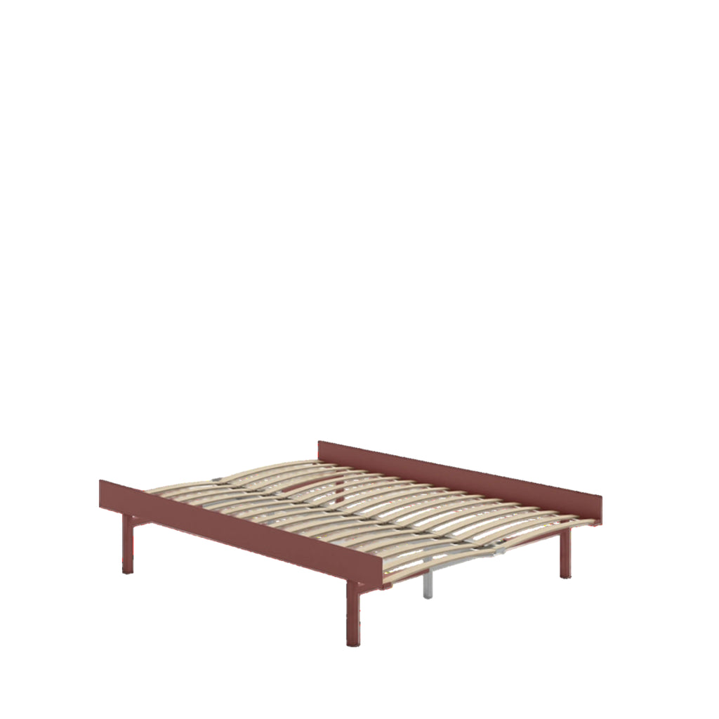 Moebe Bed, Tall Legs, 140 Cm, Slats, Dusty Rose