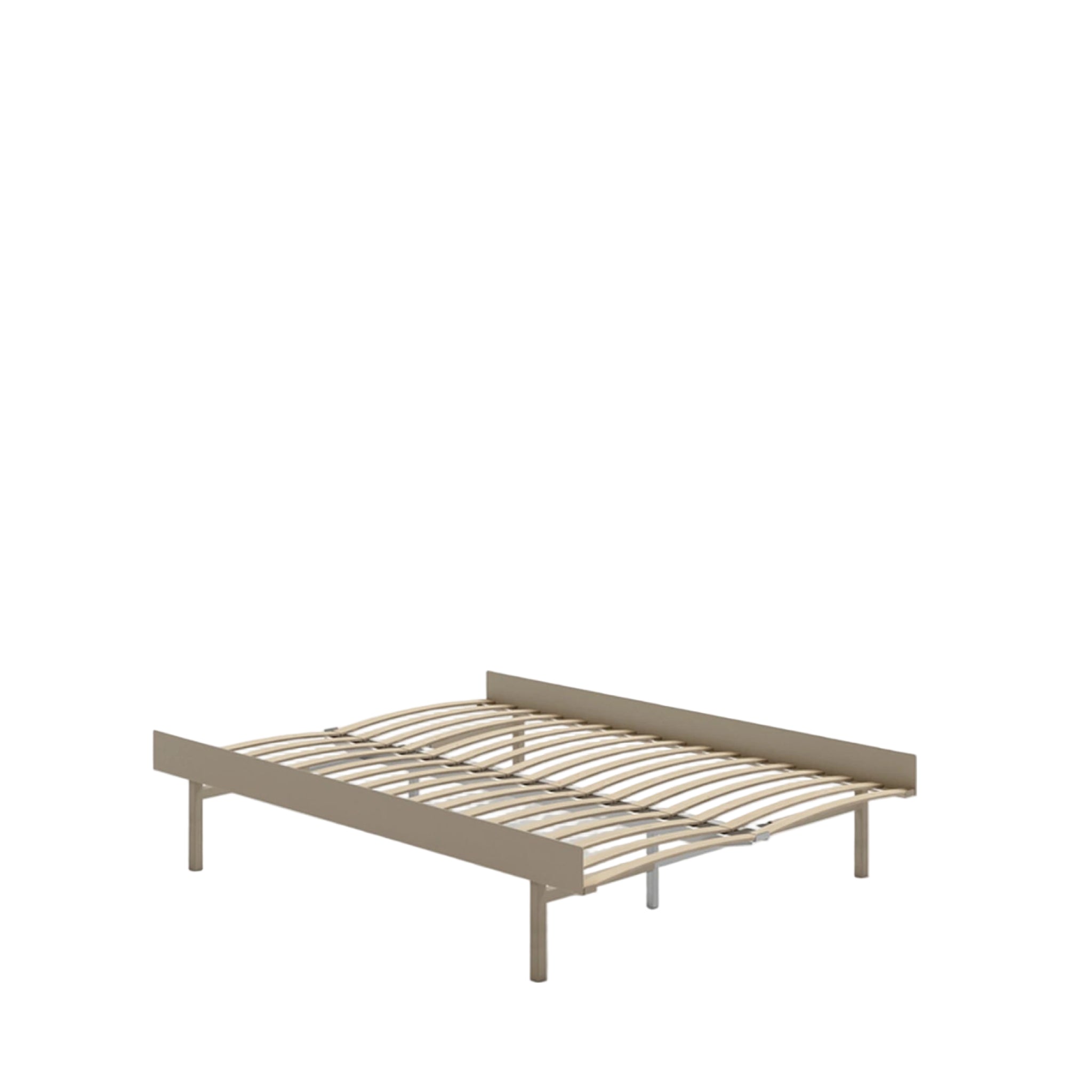 Moebe Bed, Tall Legs, 140 Cm, Slats, Sand
