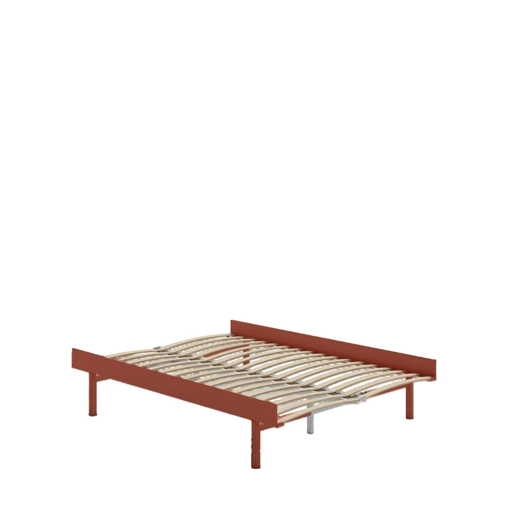 Moebe Bed, Tall Legs, 140 Cm, Slats, Terracotta