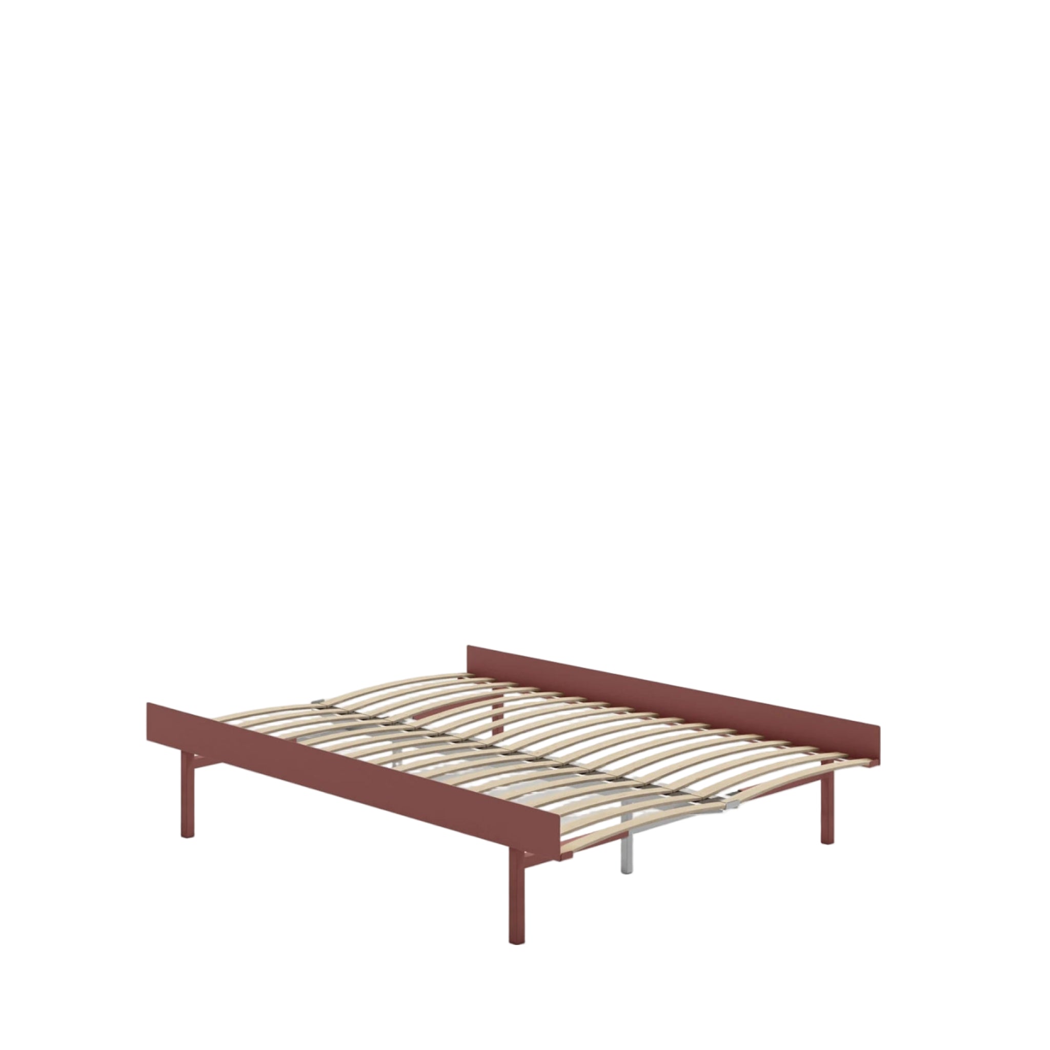 Moebe Bed, Tall Legs, 150 Cm, Slats, Dusty Rose