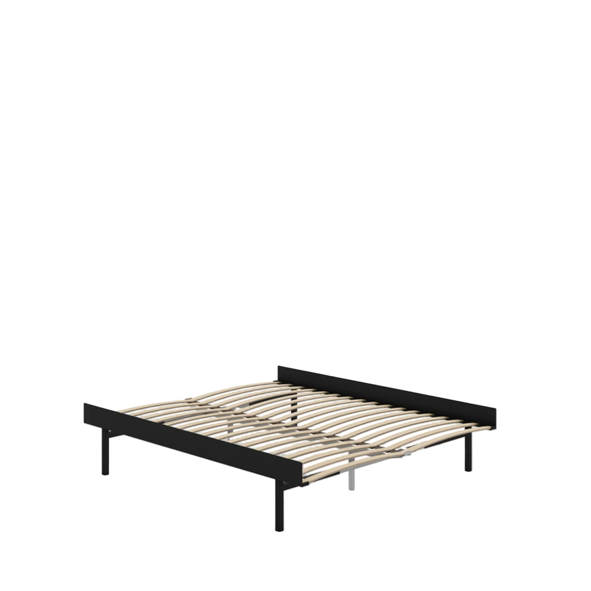Moebe Bed, Tall Legs, 160 Cm, Slats, Black