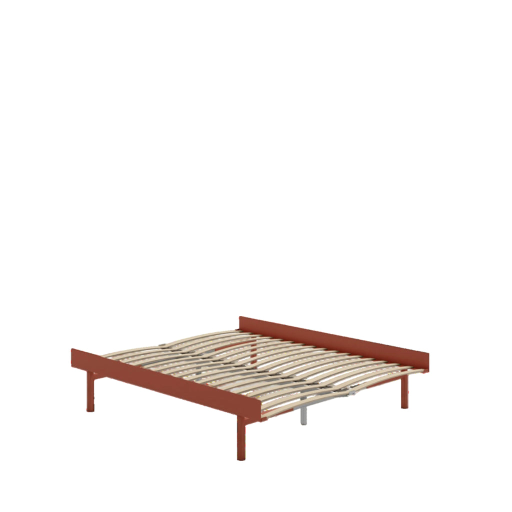 Moebe Bed, Tall Legs, 160 Cm, Slats, Terracotta