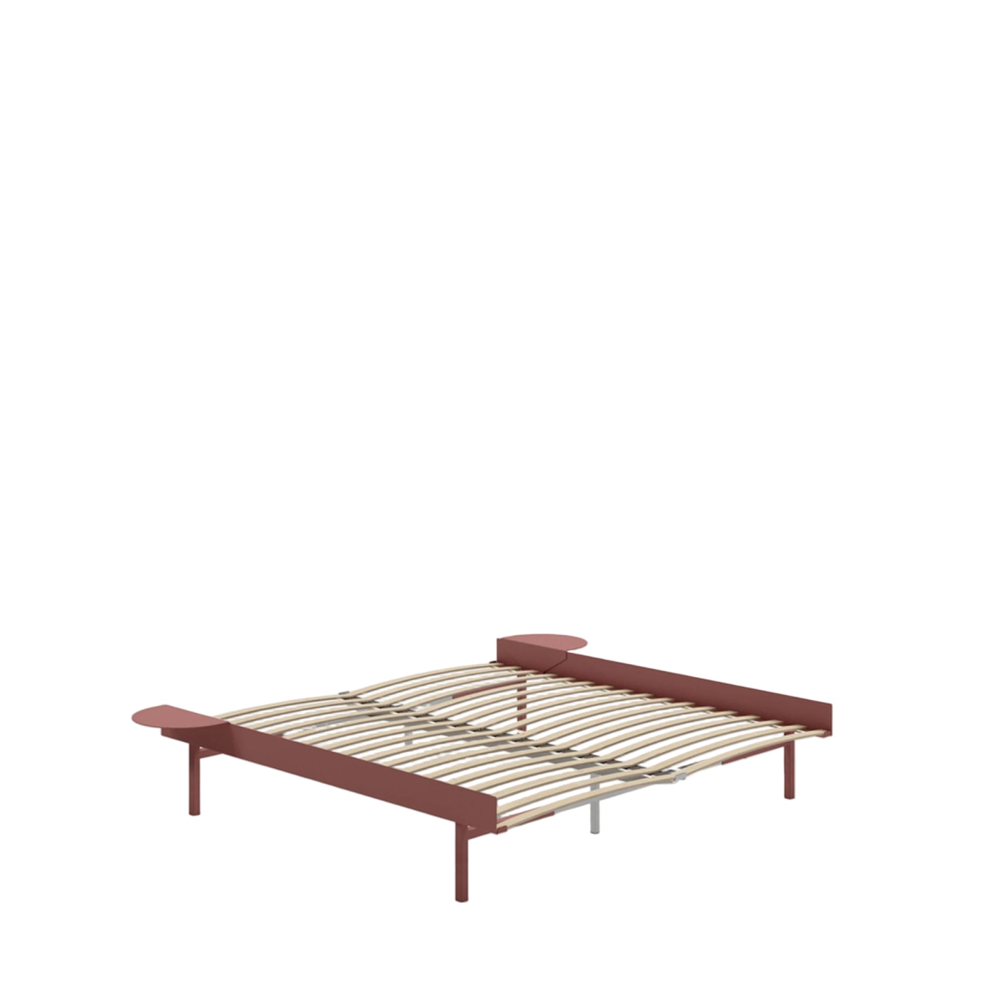 Moebe Bed, Tall Legs, 180 Cm, Slats, 2x Side Table, Dusty Rose