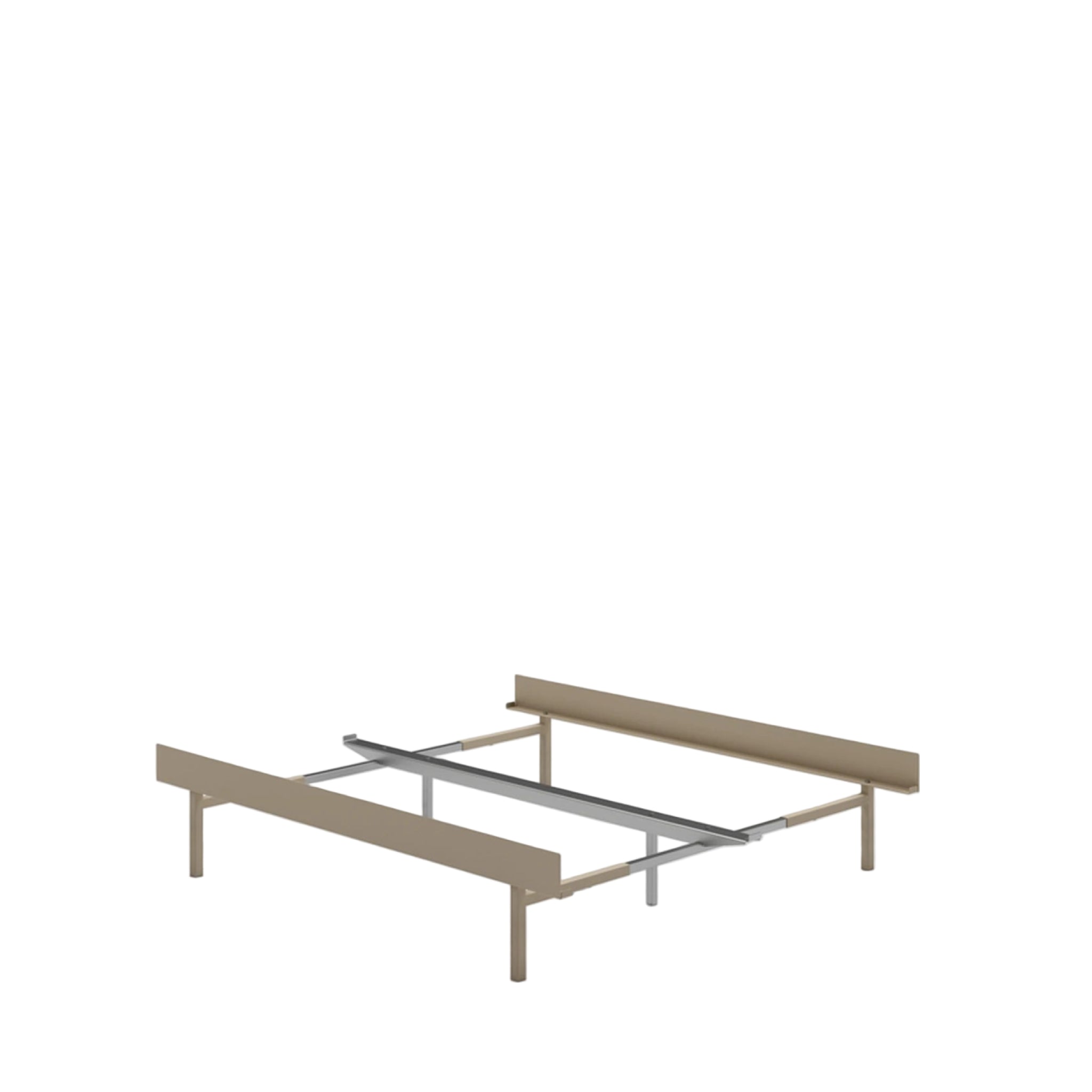 Moebe Bed, Tall Legs, 90-180 Cm, Sand