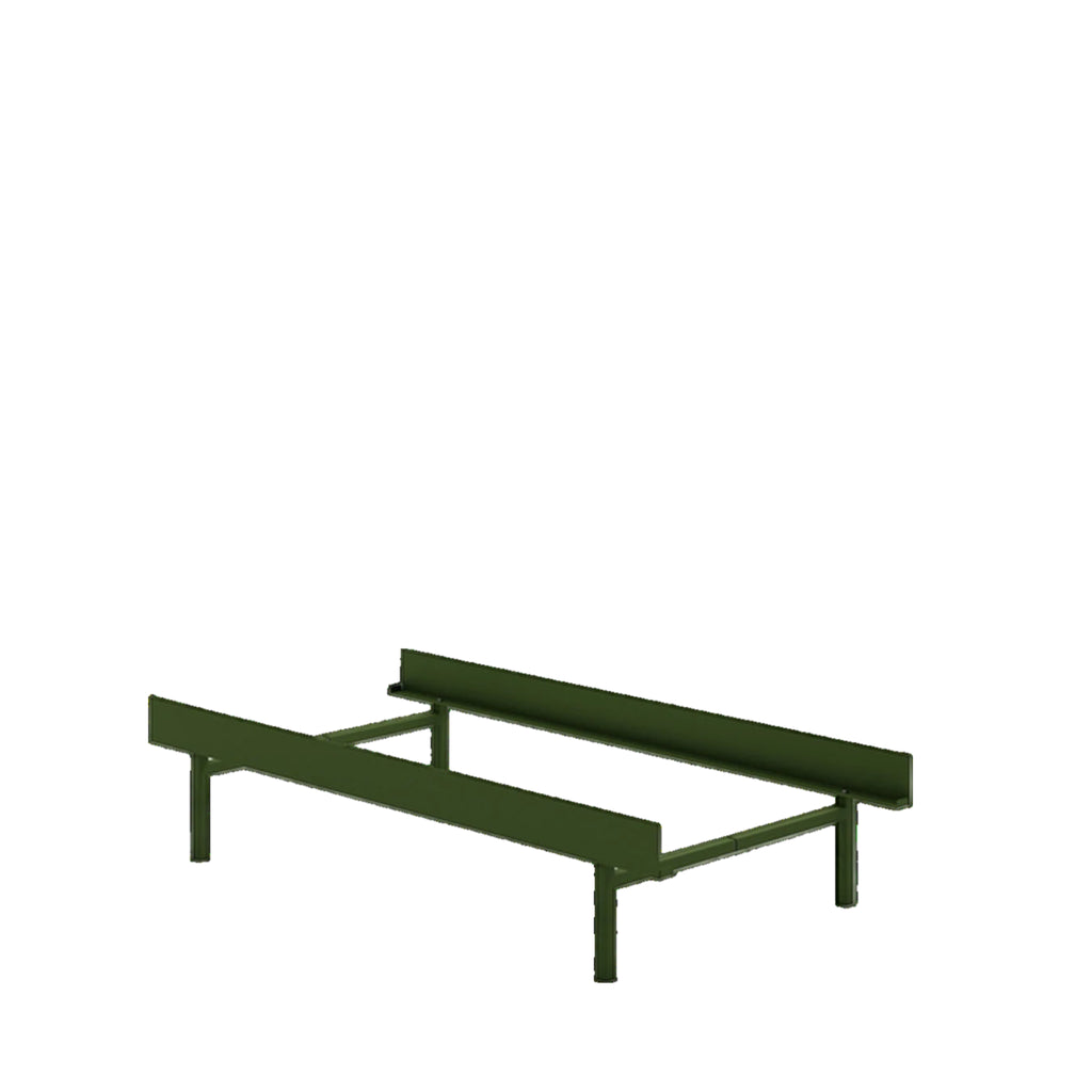 Moebe Bed, Tall Legs, 90 Cm, Pine Green