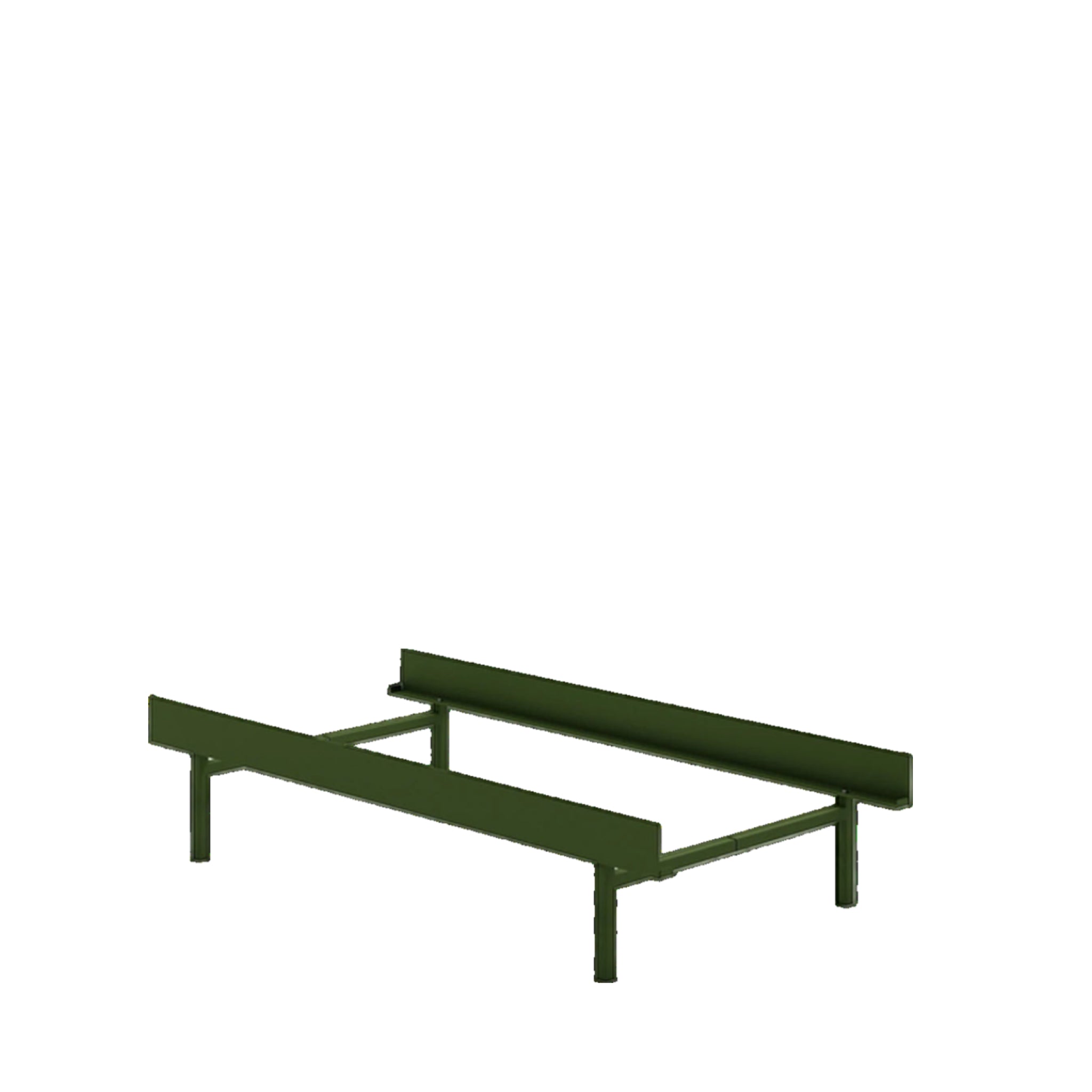 Moebe Bed, Tall Legs, 90 Cm, Pine Green