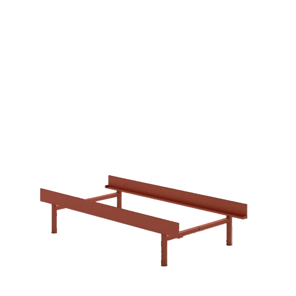 Moebe Bed, Tall Legs, 90 Cm, Terracotta