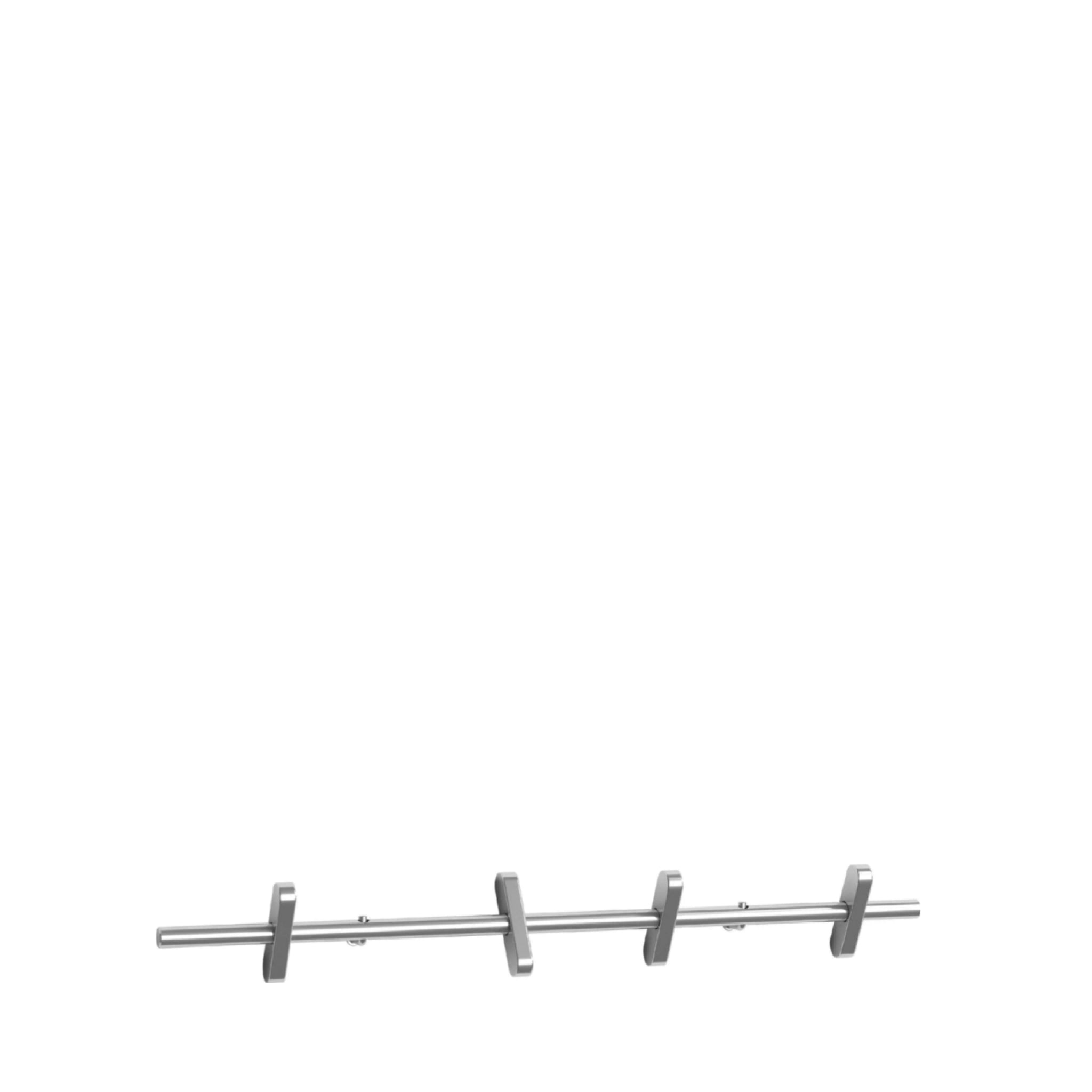 Moebe Chrome Coat Rack: Sleek 40cm Steel Hook Bar with Adjustable Pins