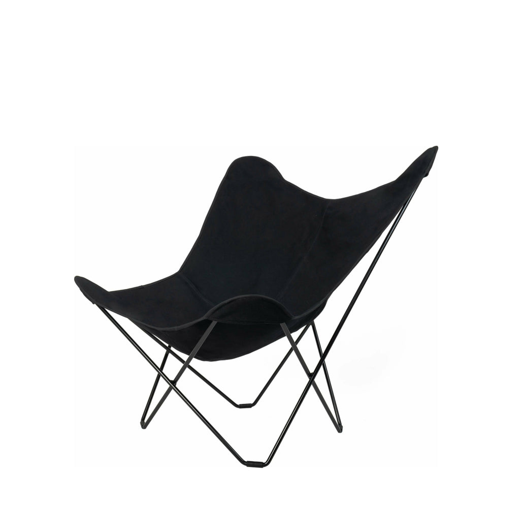 Cuero Cotton Canvas Mariposa Chair, black with black frame