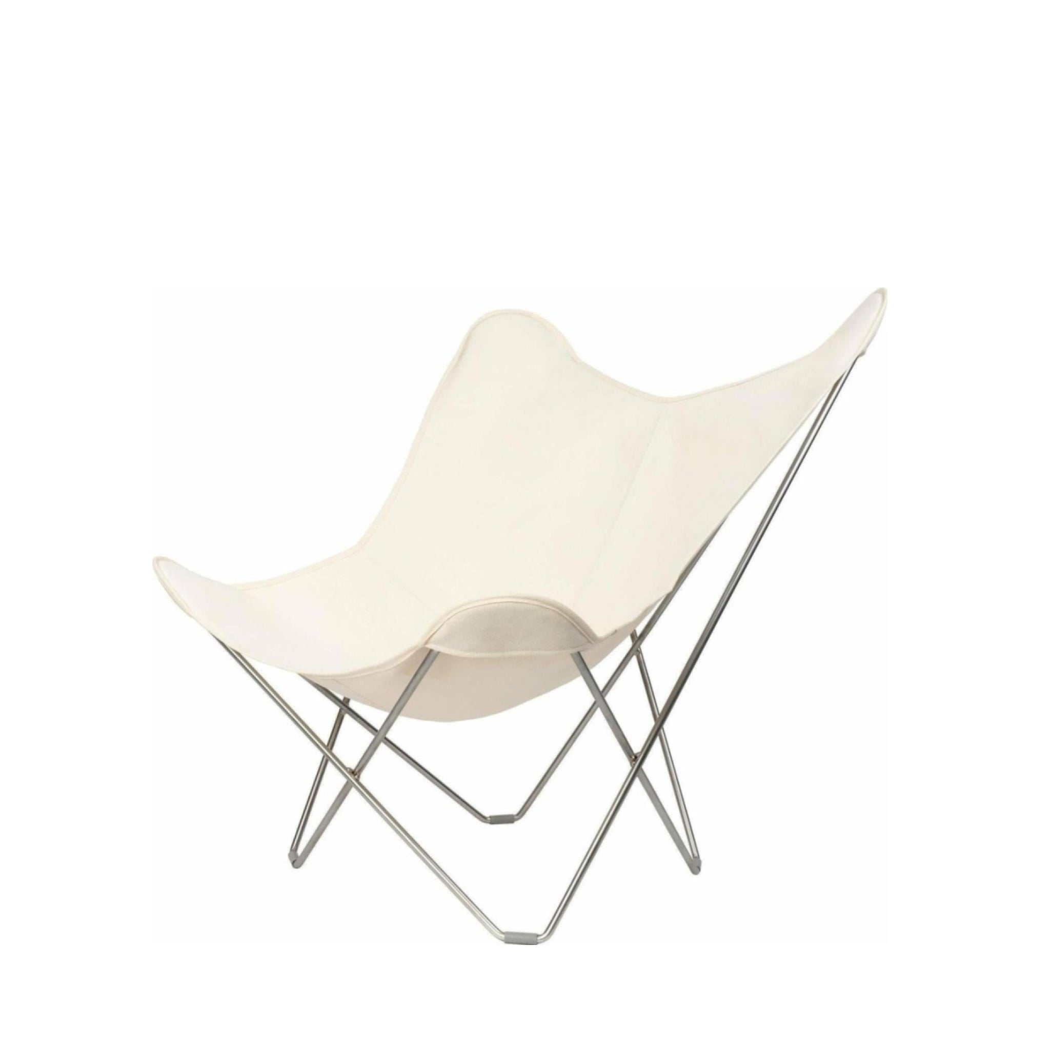 Cuero Cotton Canvas Mariposa Chair, white with chrome frame