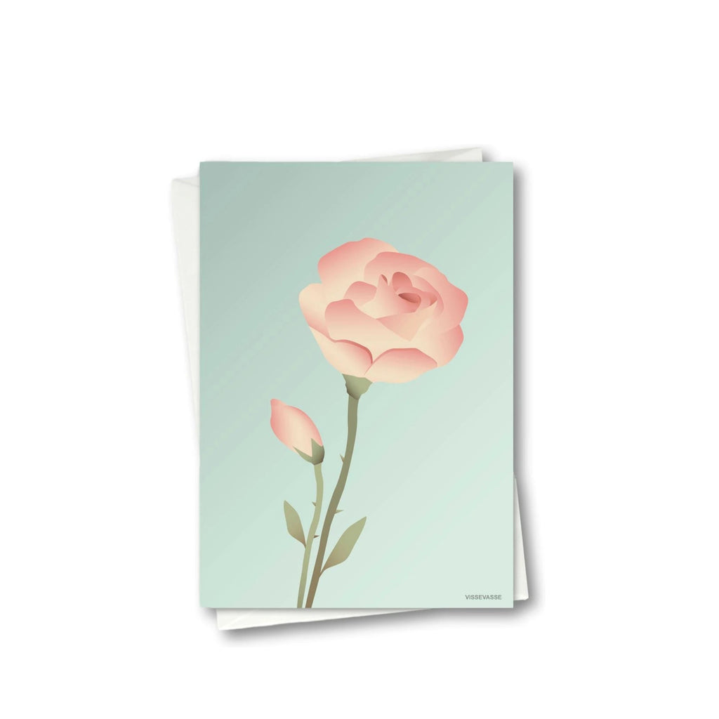 Vissevasse Rose Greeting Card 15 X21 Cm, Mint