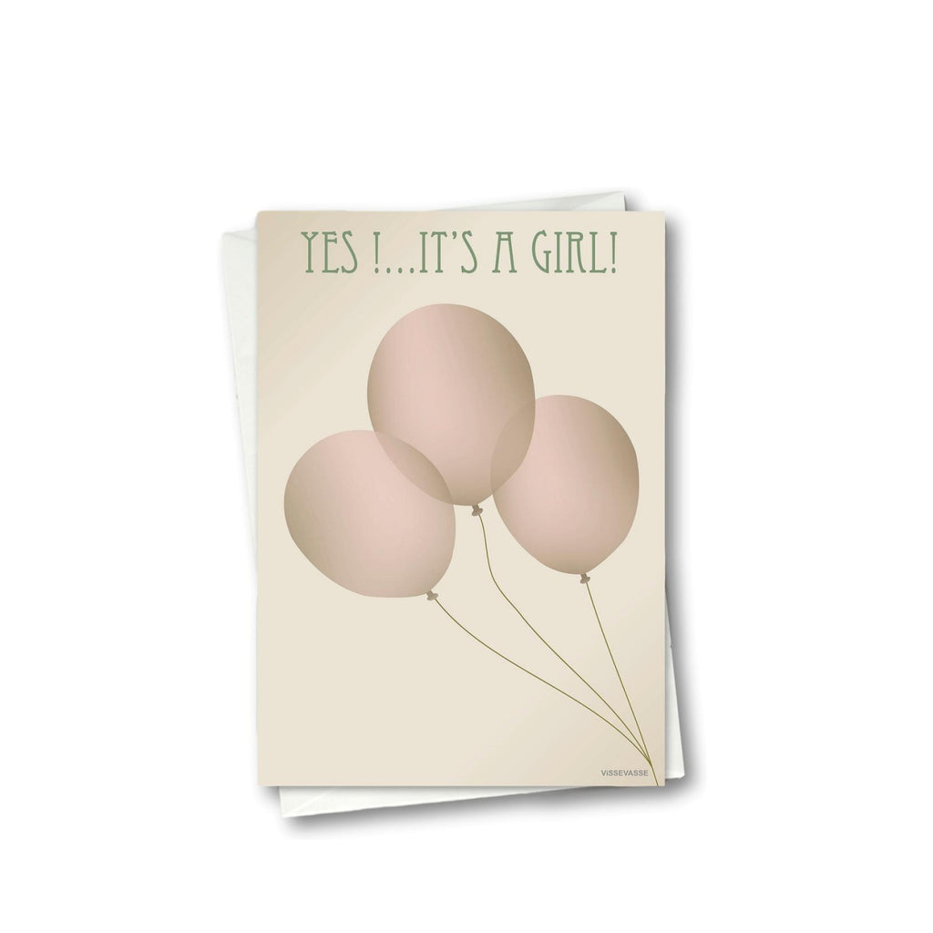 Vissevasse It Is A Girl Greeting Card, 15 X21 Cm