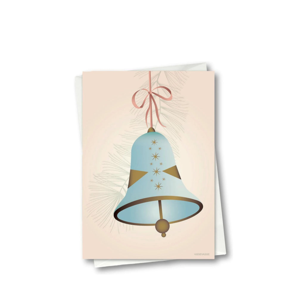 Vissevasse Christmas Bell Greeting Card 15 X21 Cm, Blue