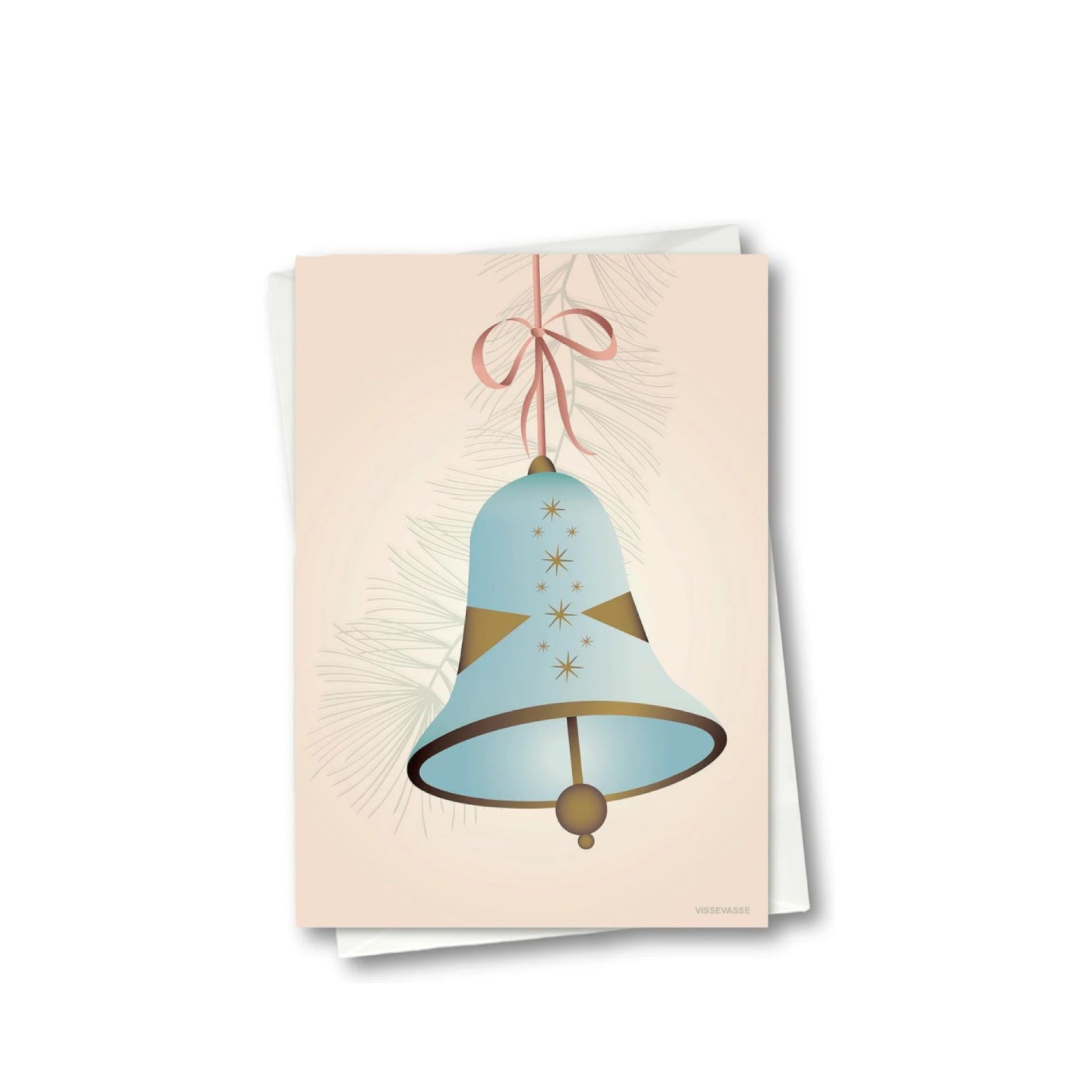 Vissevasse Christmas Bell Greeting Card 15 X21 Cm, Blue