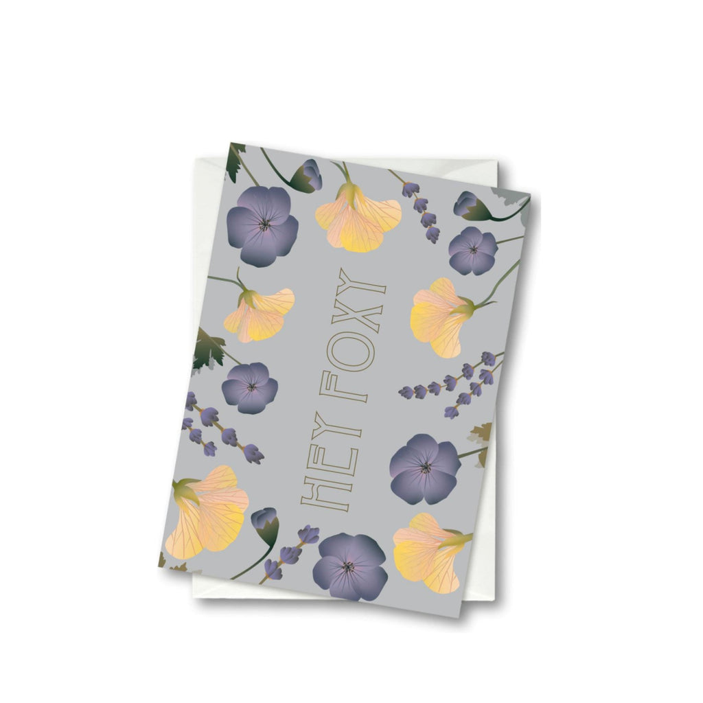 Vissevasse Hey Foxy Flower Bouquet Greeting Card, 10,5x15cm