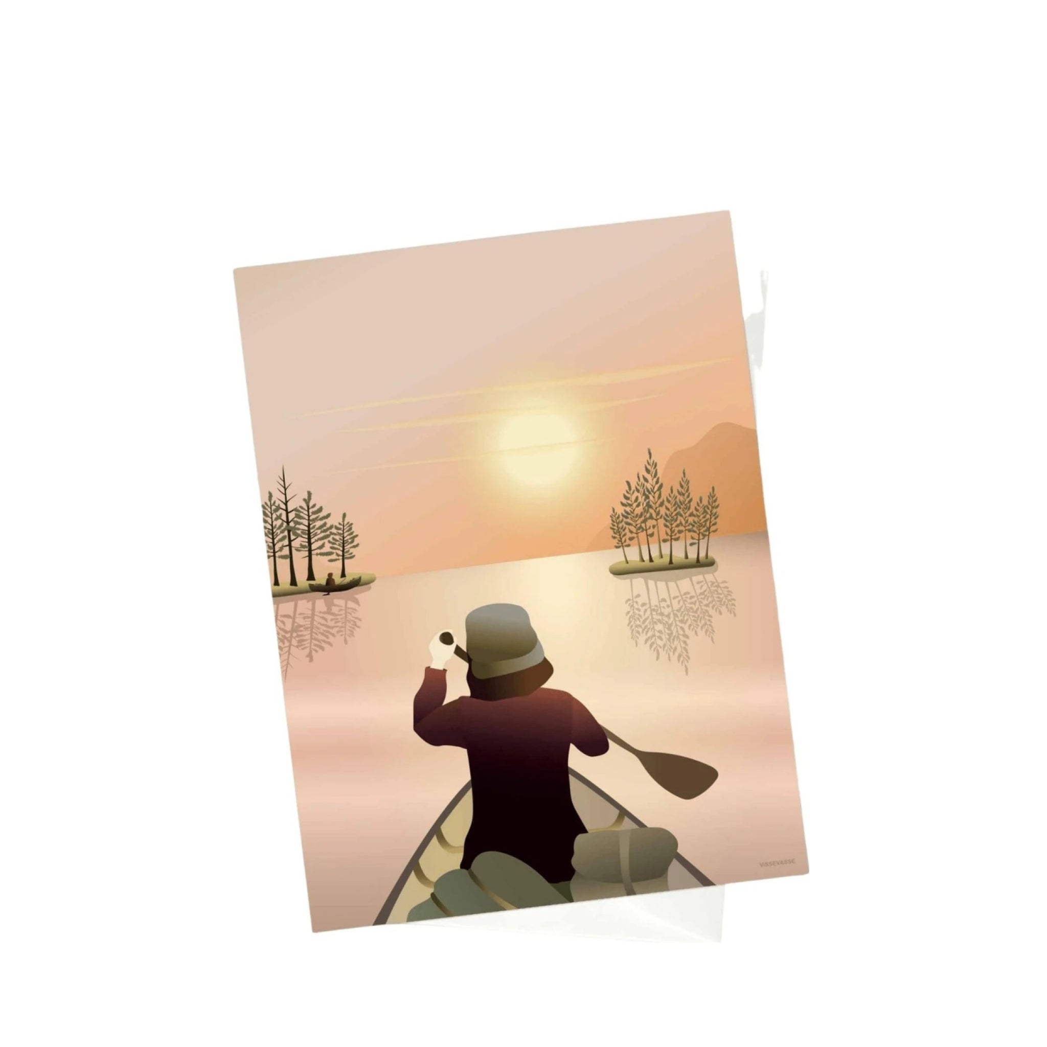 Vissevasse Canoeing On The Lake A6 Card