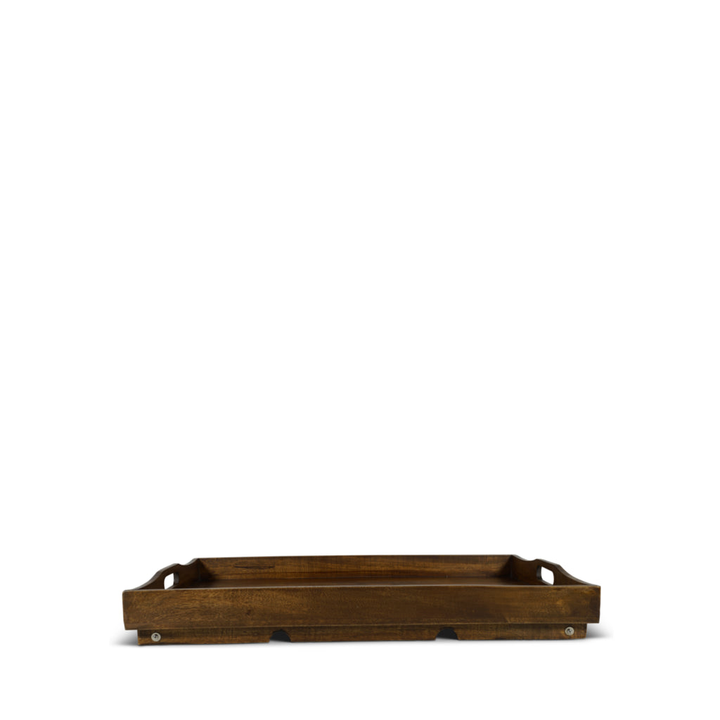 Authentic Models Wooden Serving Tray With Folding Feet, Large