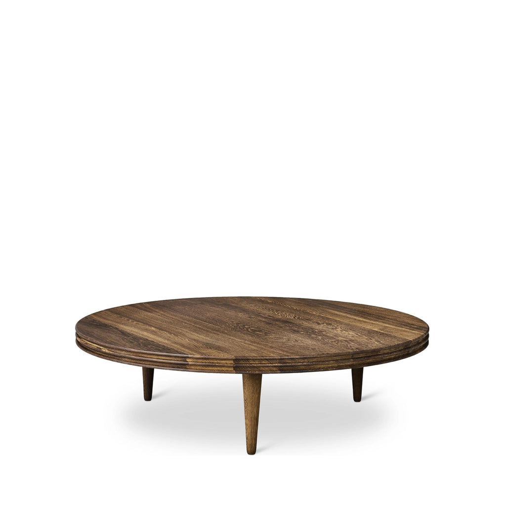 DK3 Groove Three-legged side table oak smoked, ØxH 110x37,5 cm