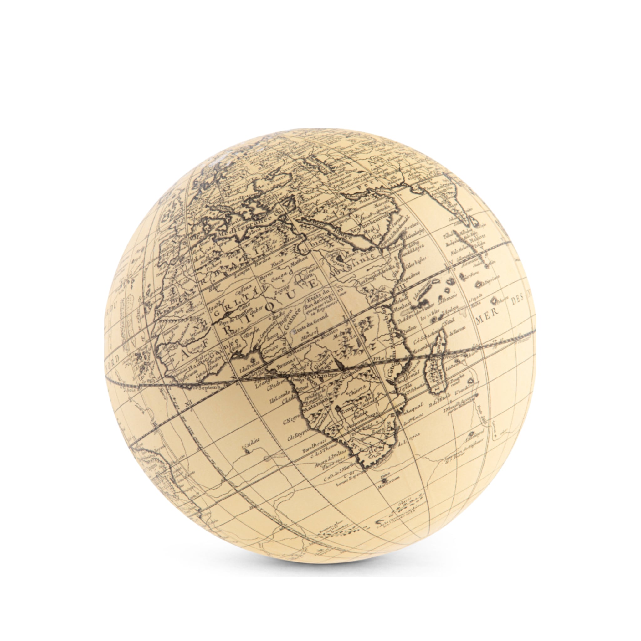 Authentic Models Vaugondy Earth Globe 18 Cm, Ivory