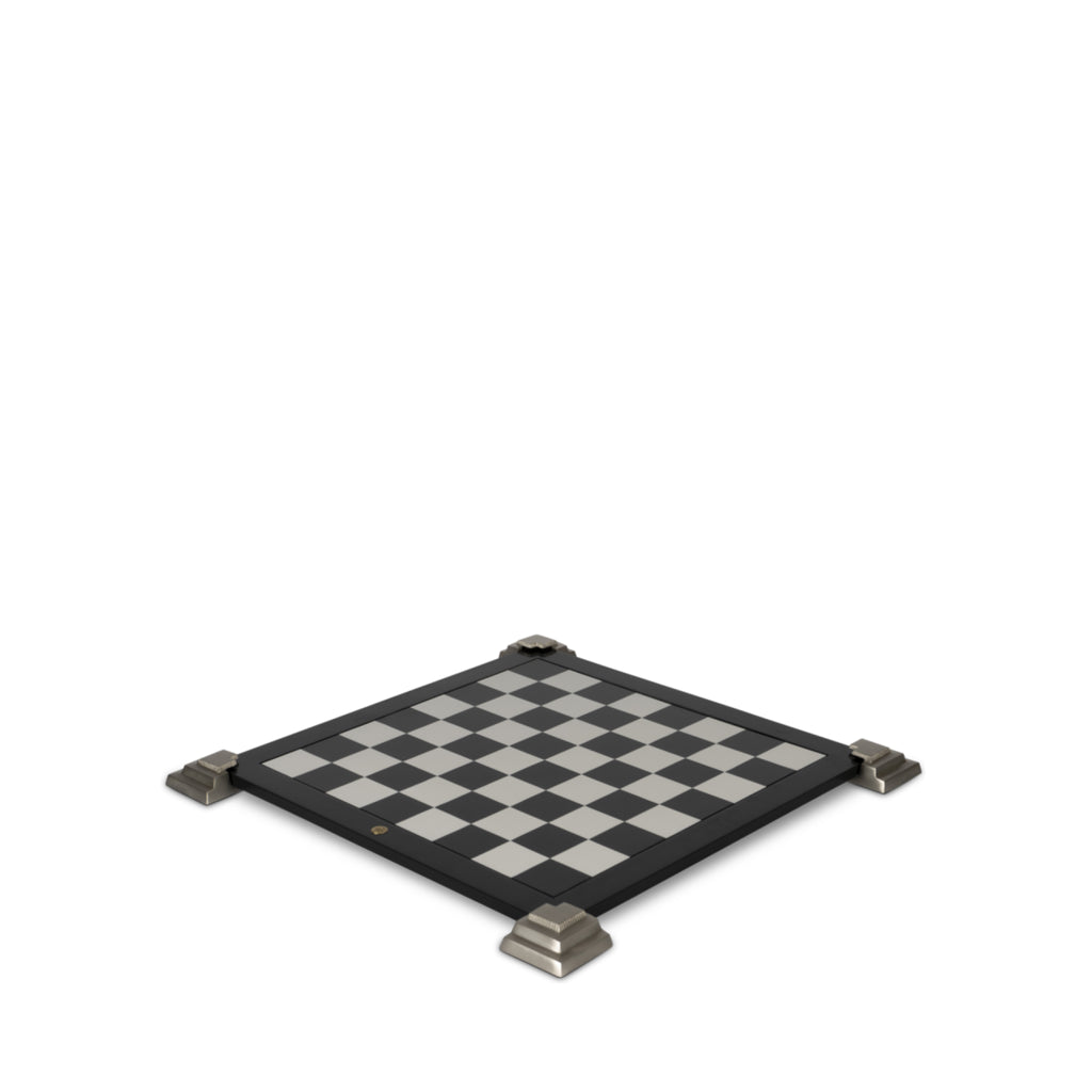 Authentic Models 2-sided Game Board For Chess And Checkers, Black