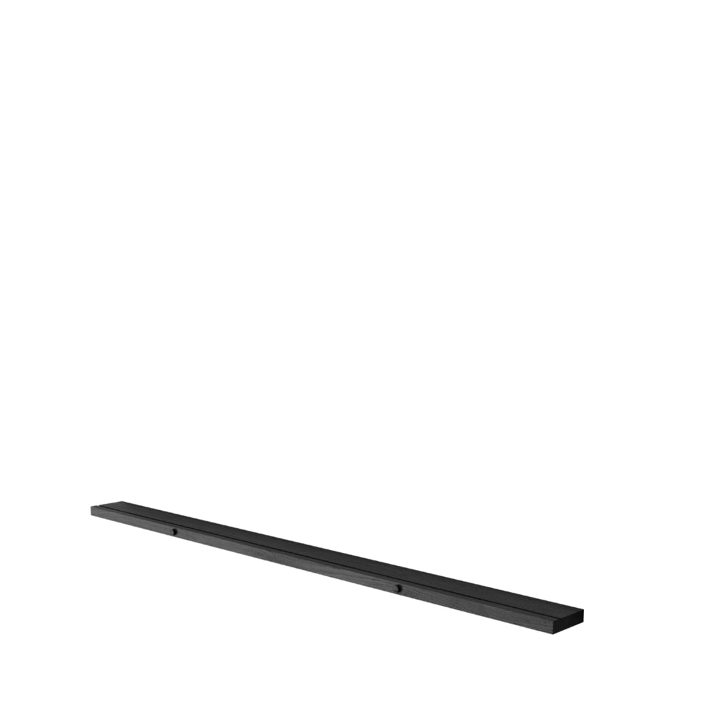 Stylish Moebe Gallery Shelf 115 cm in Black Oak for Art Display