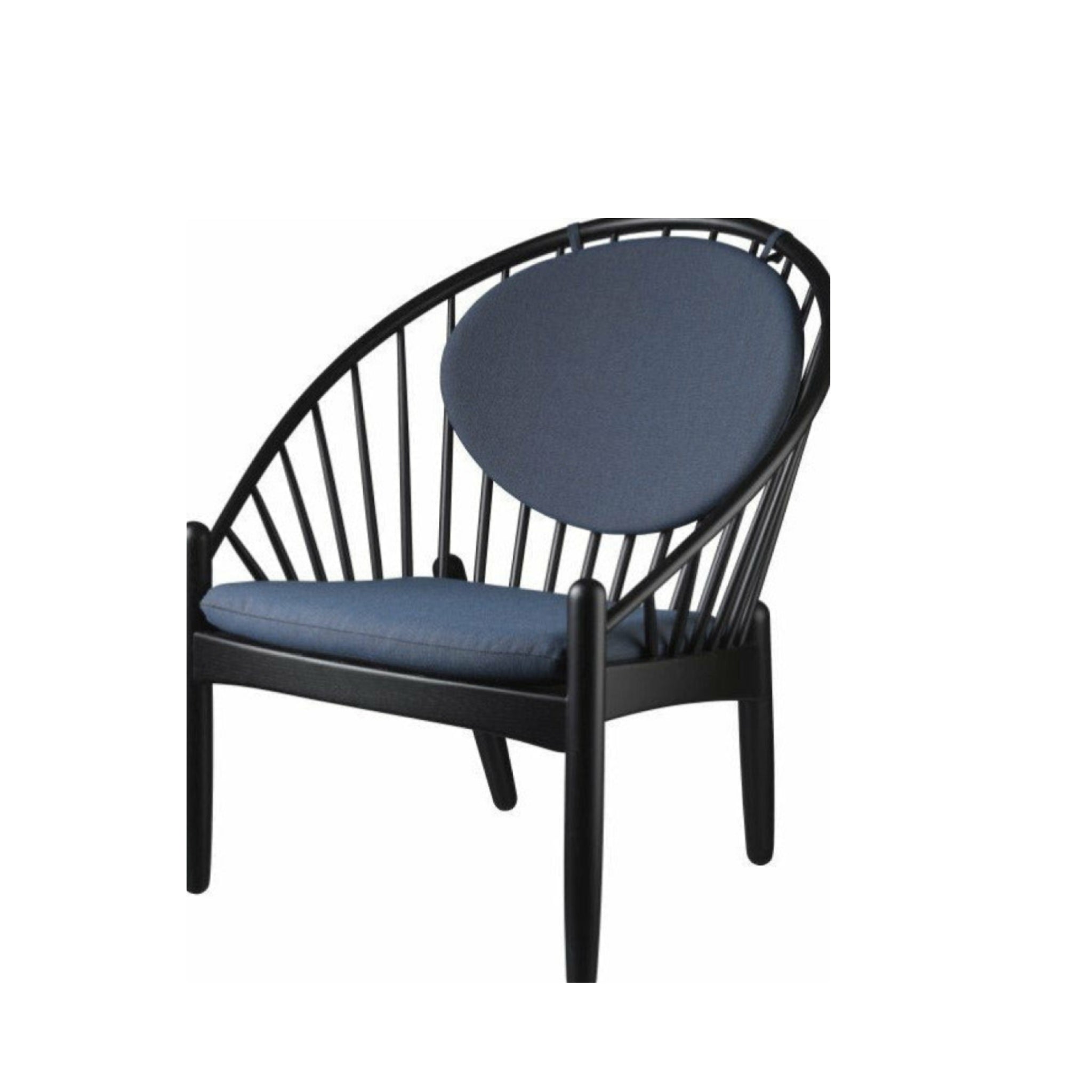 FDB Møbler J166 Jørna Armchair Seat Cushion in Crisp Dark Blue Wool