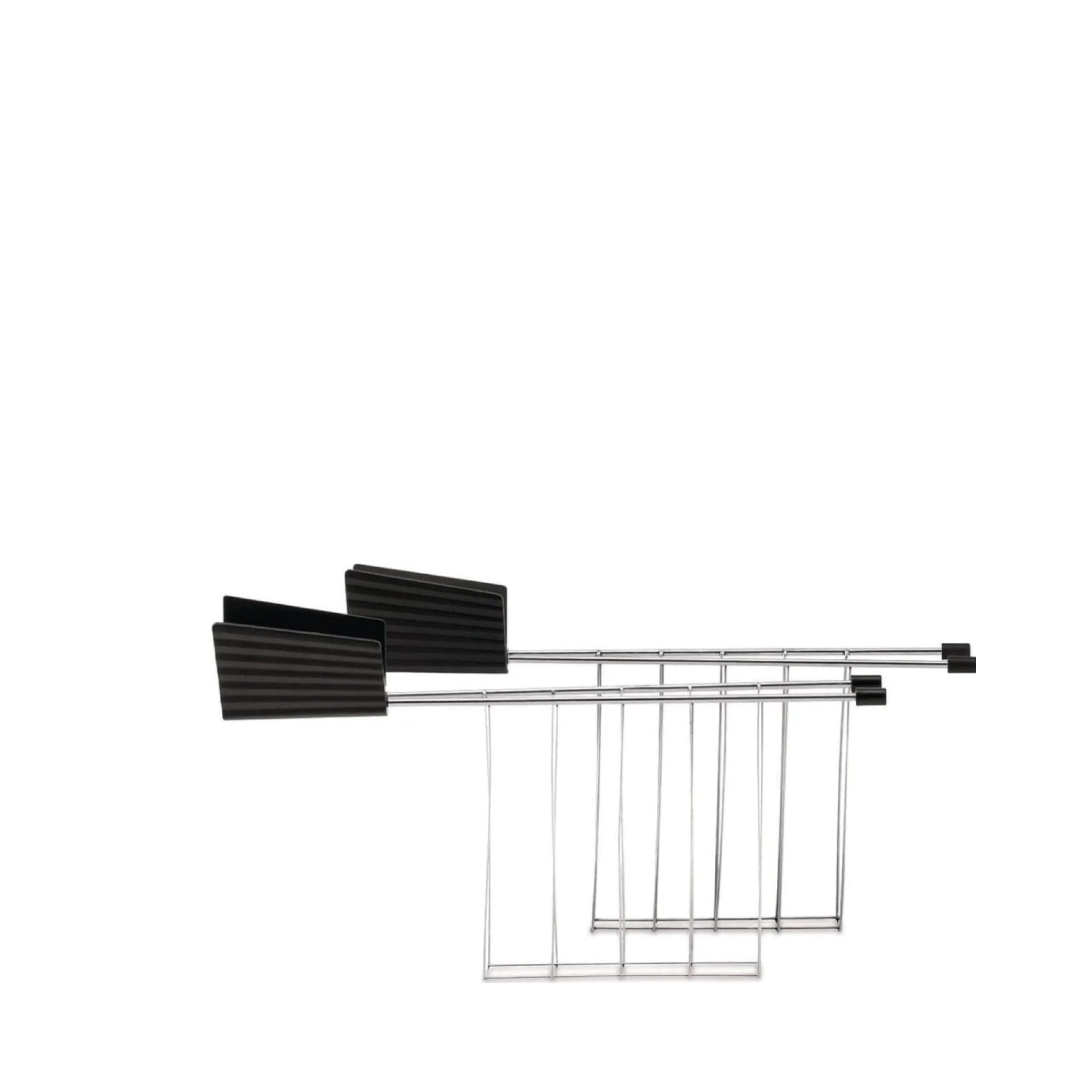 Alessi Pleated Tongs For Toaster Set Of 2, Black