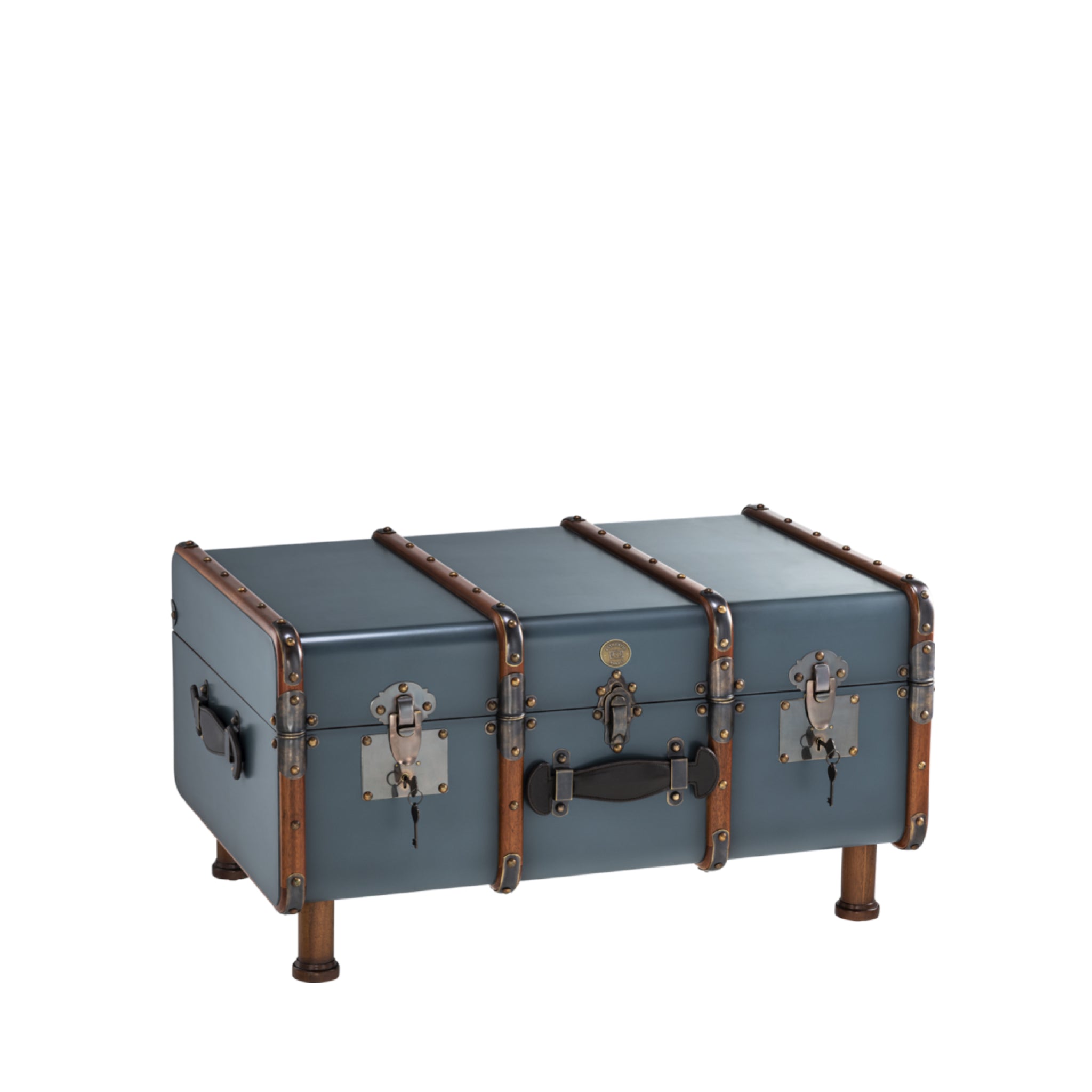 Authentic Models Stateroom Trunk Coffee Table, Petrol