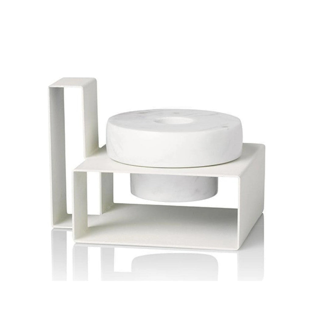 Lucie Kaas Marco Candlestick White, 8cm