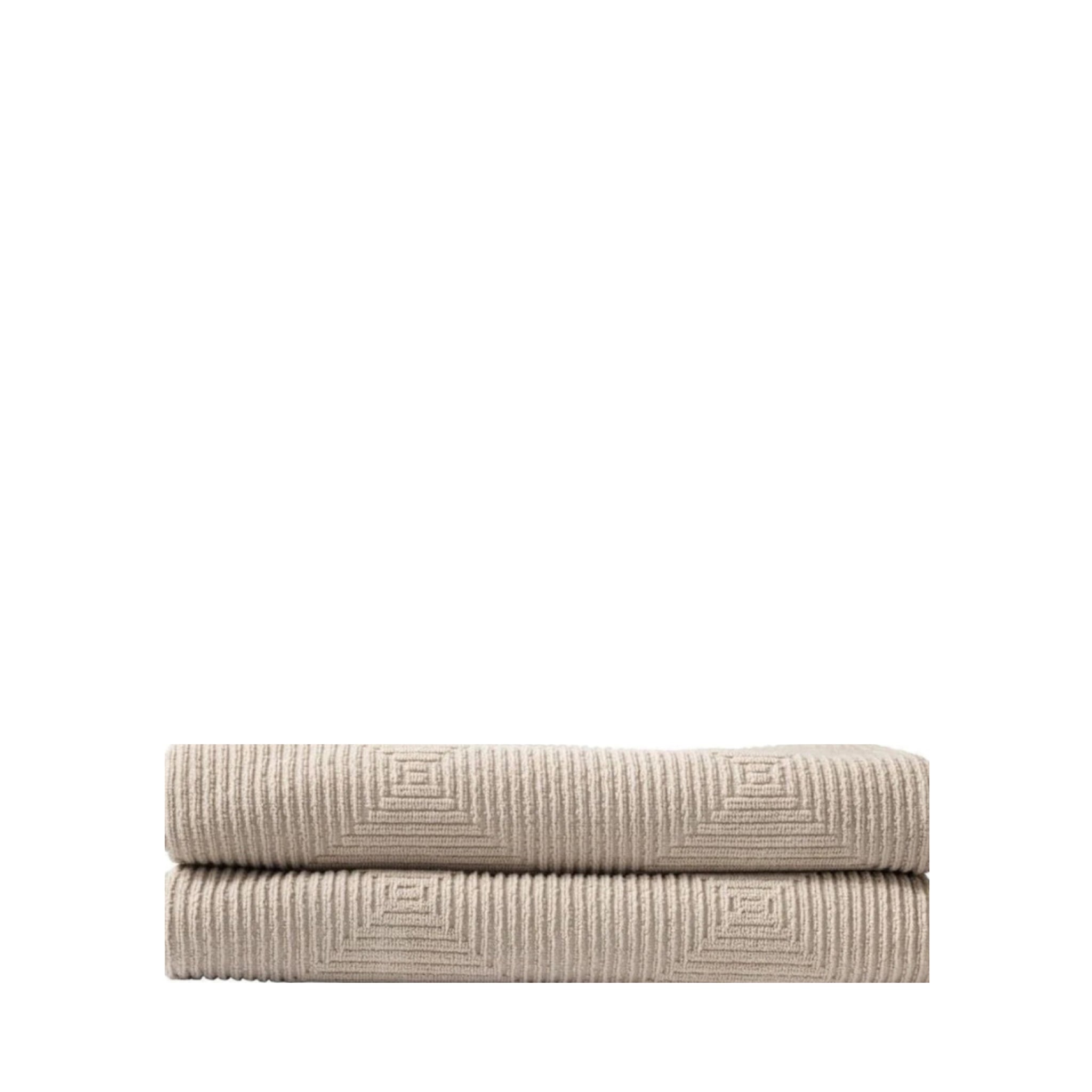 FDB Møbler Kirkeby 2-Piece Beige Bath Towel Set – 100% Organic Cotton