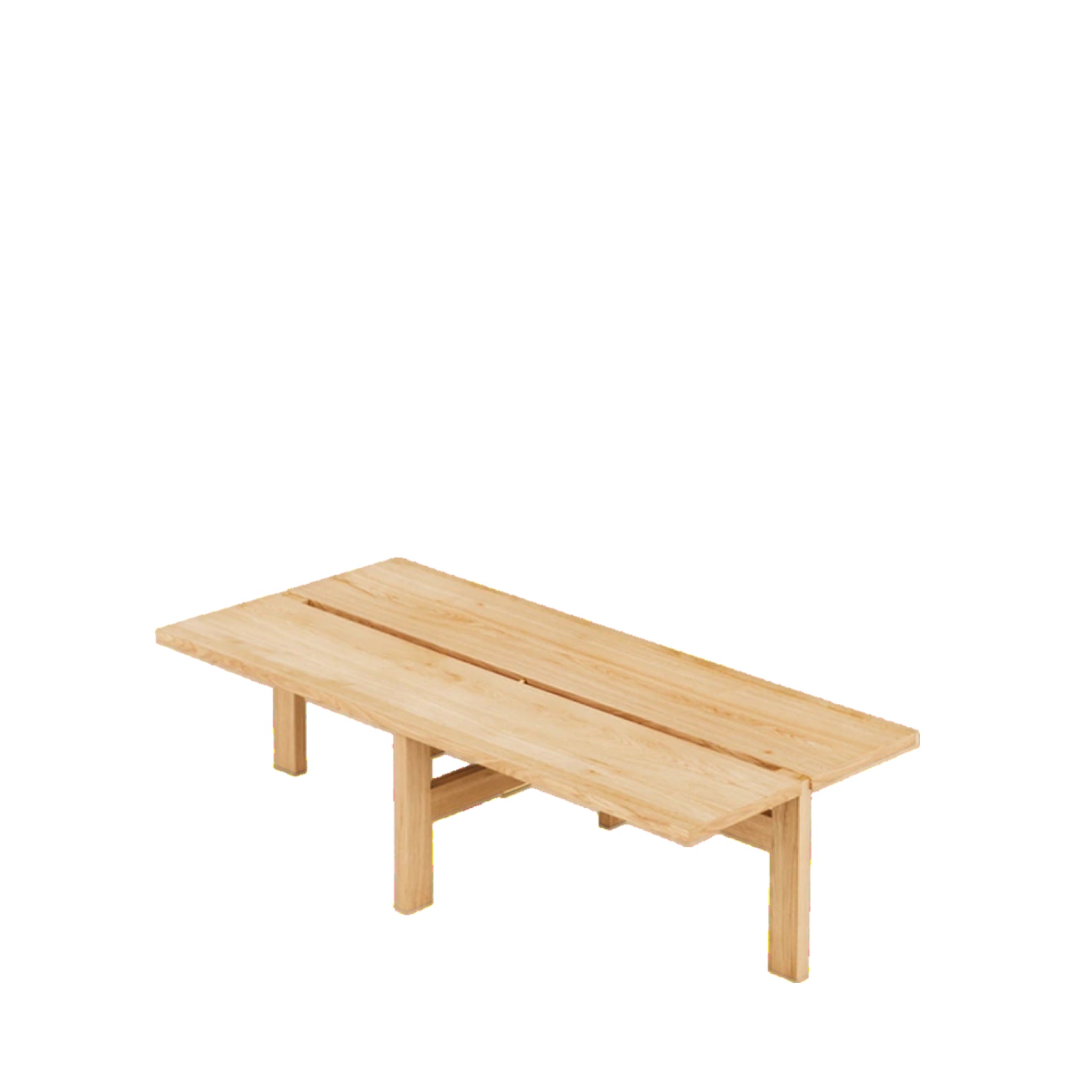 Moebe 115cm Oak Coffee Table: Sleek Design with Cross-Leg Frame