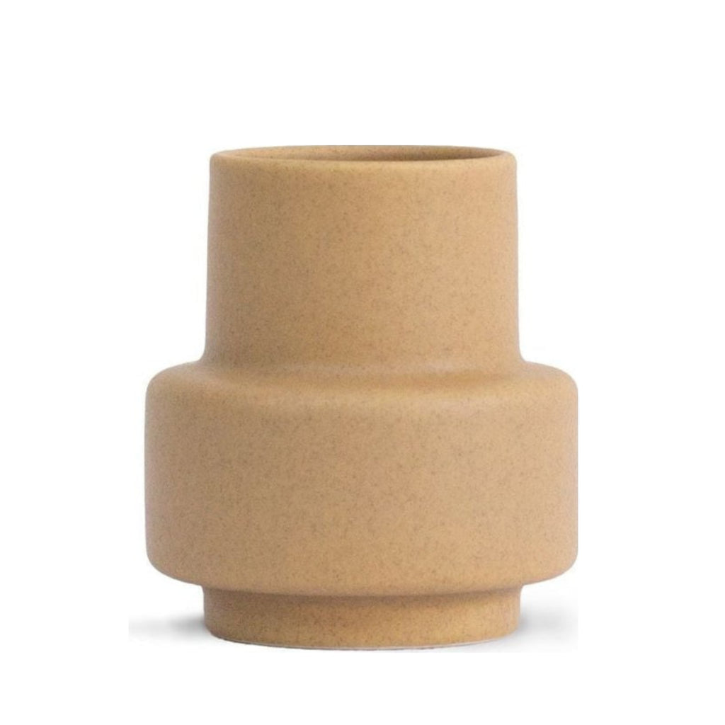 Ro Collection Hurricane Ceramic Vase Small, Soft Ochre