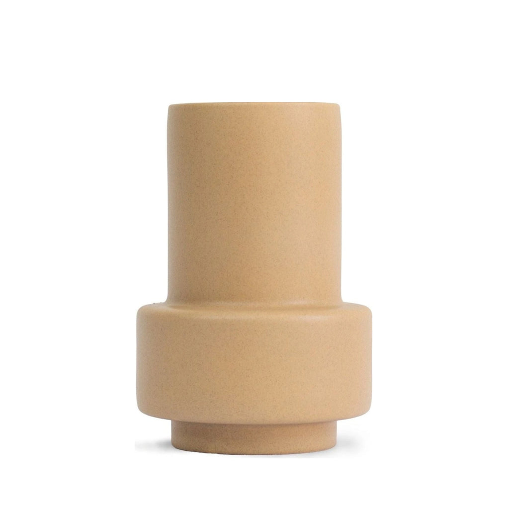 Ro Collection Hurricane Ceramic Vase Large, Soft Ochre