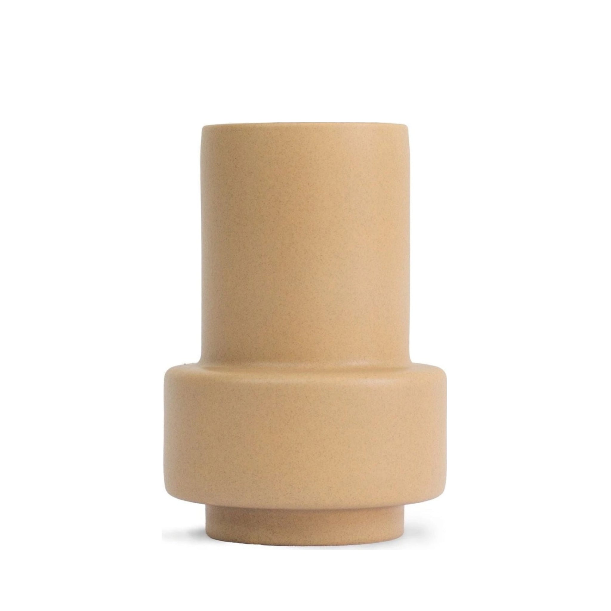 Ro Collection Hurricane Ceramic Vase Large, Soft Ochre