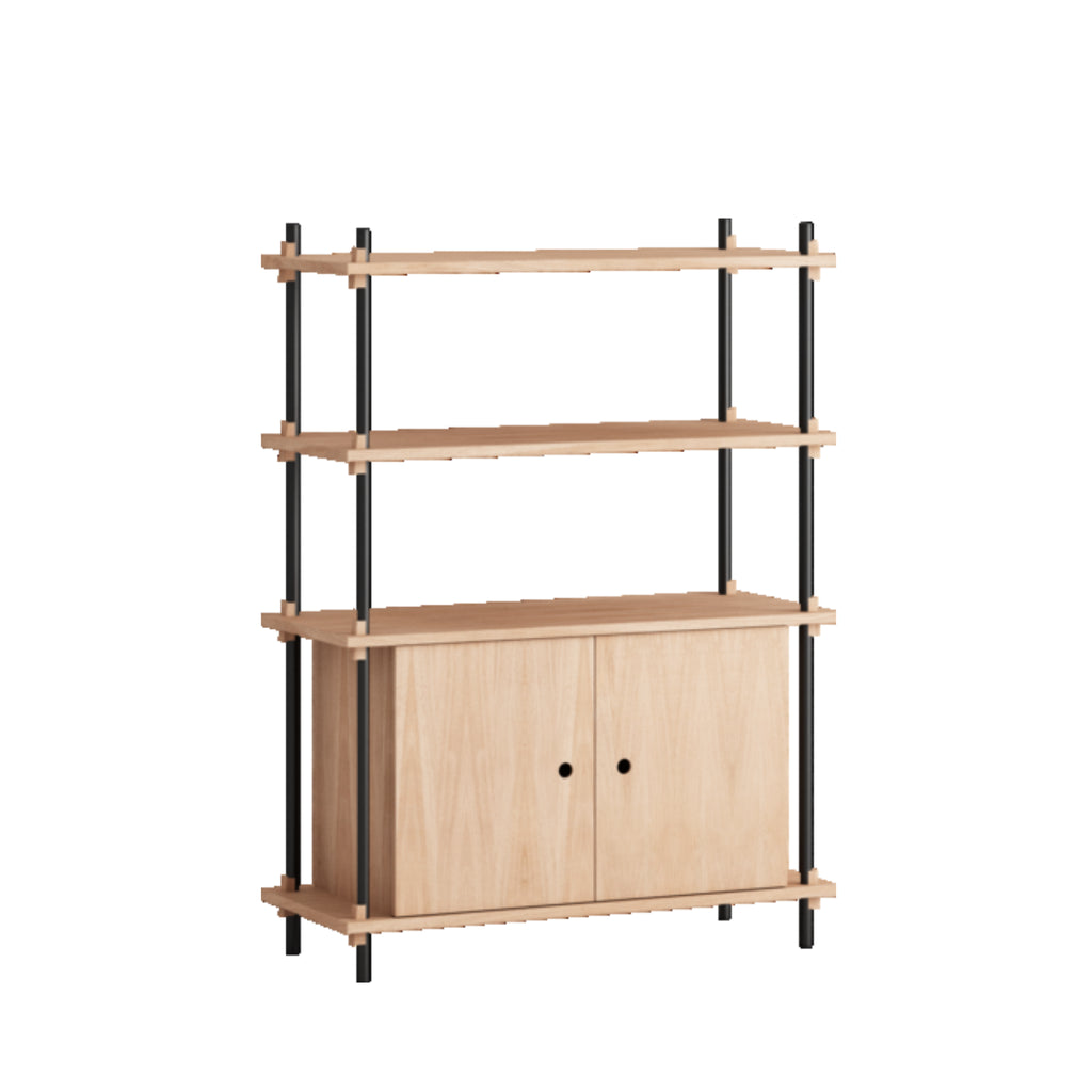 Moebe Shelving Set S.115.1.b, Oak Shelves, Black Legs (fsc Mix Credit)