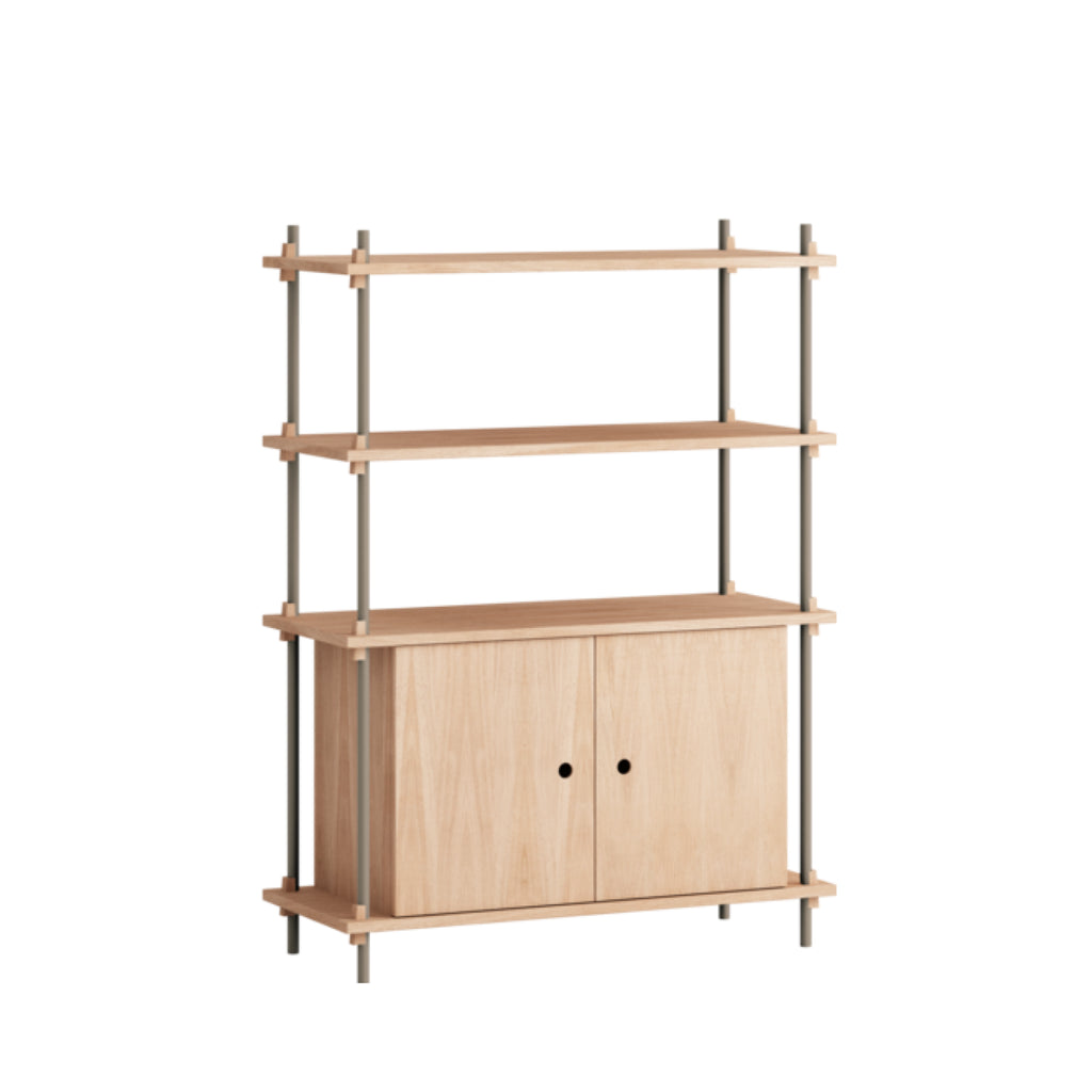 Moebe Shelving Set S.115.1.b, Oak Shelves, Warm Grey Legs (fsc Mix Credit)