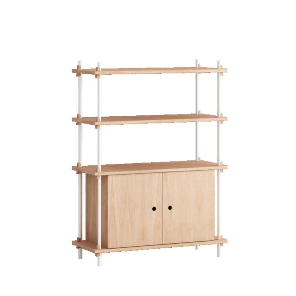 Moebe Shelving Set S.115.1.b, Oak Shelves, White Legs (fsc Mix Credit)